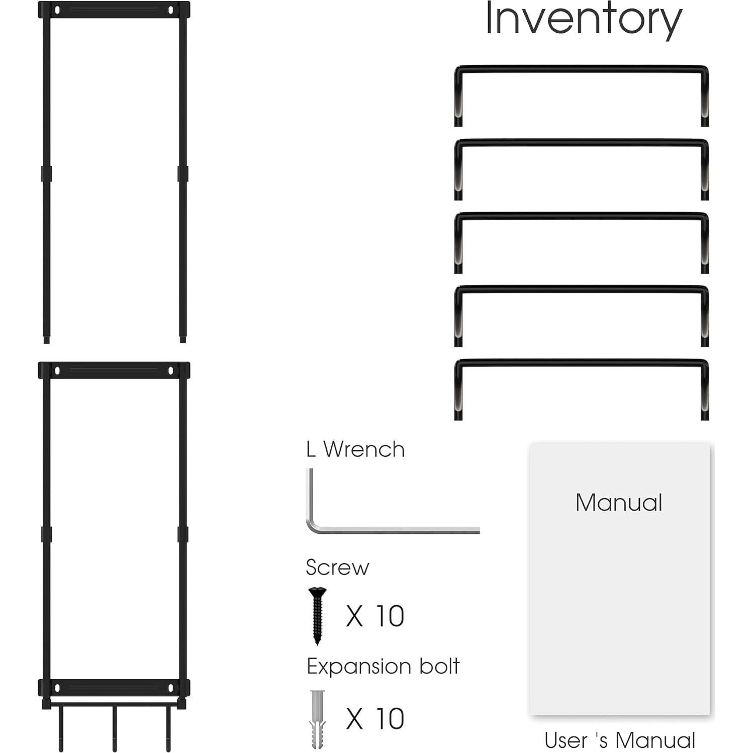 Soporte de Esteras de Yoga Kesito Montado en Pared 5 Secciones