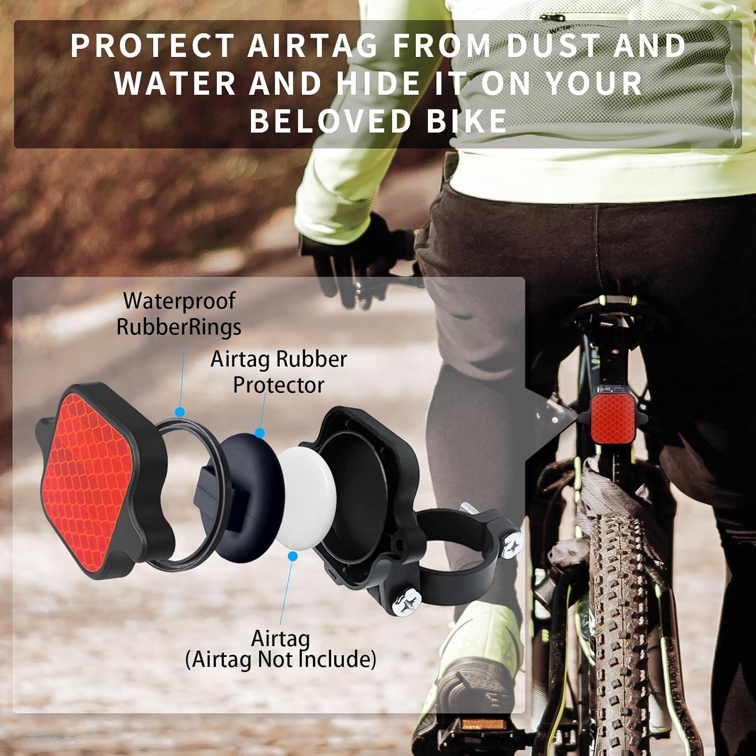 Soporte Oculto para Bicicleta Jewmaw Rojo Compatible con Airtag