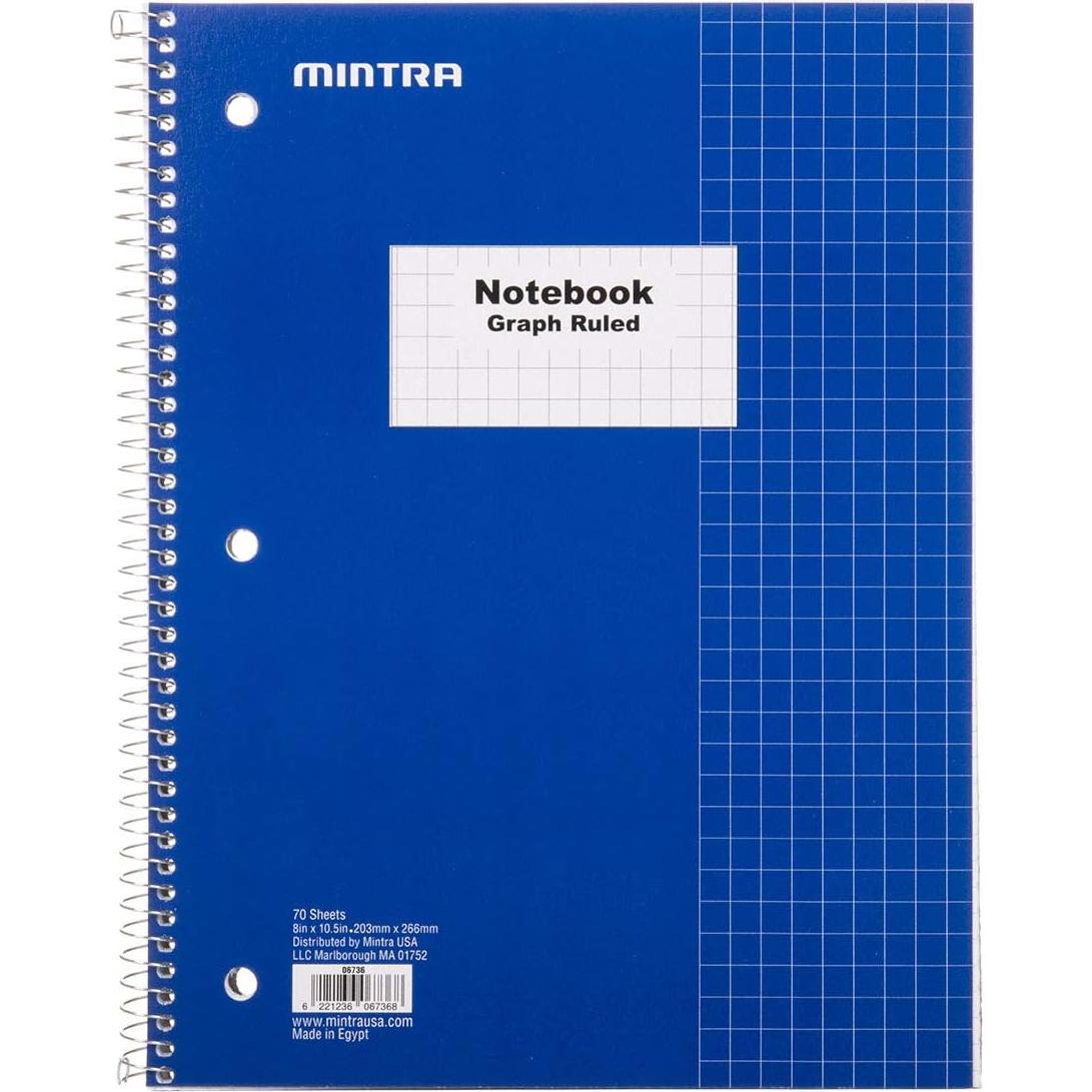 Cuadernos Espirales Mintra Office Cuadrícula 4x4 Paquete de 4