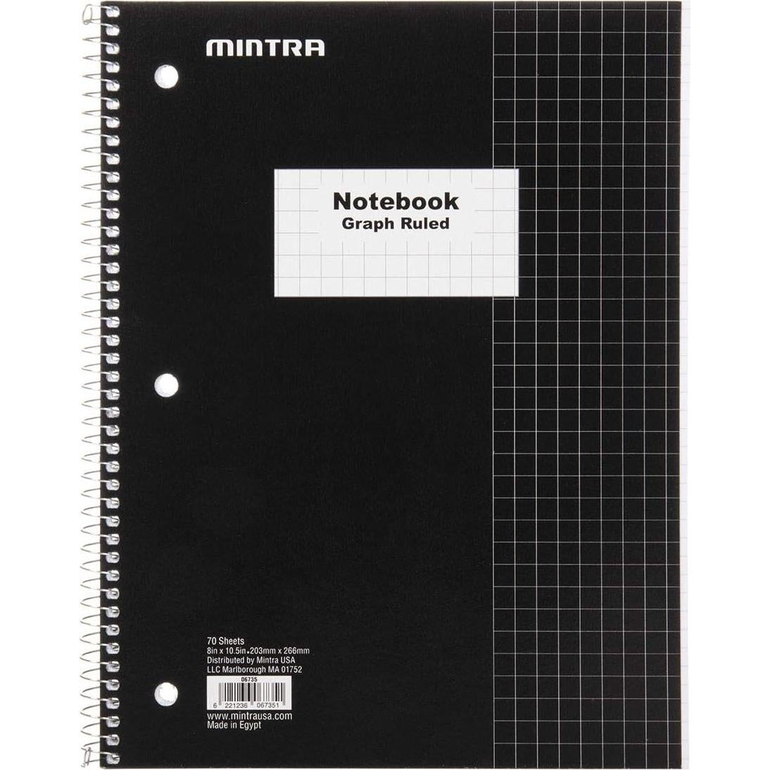 Cuadernos Espirales Mintra Office Cuadrícula 4x4 Paquete de 4