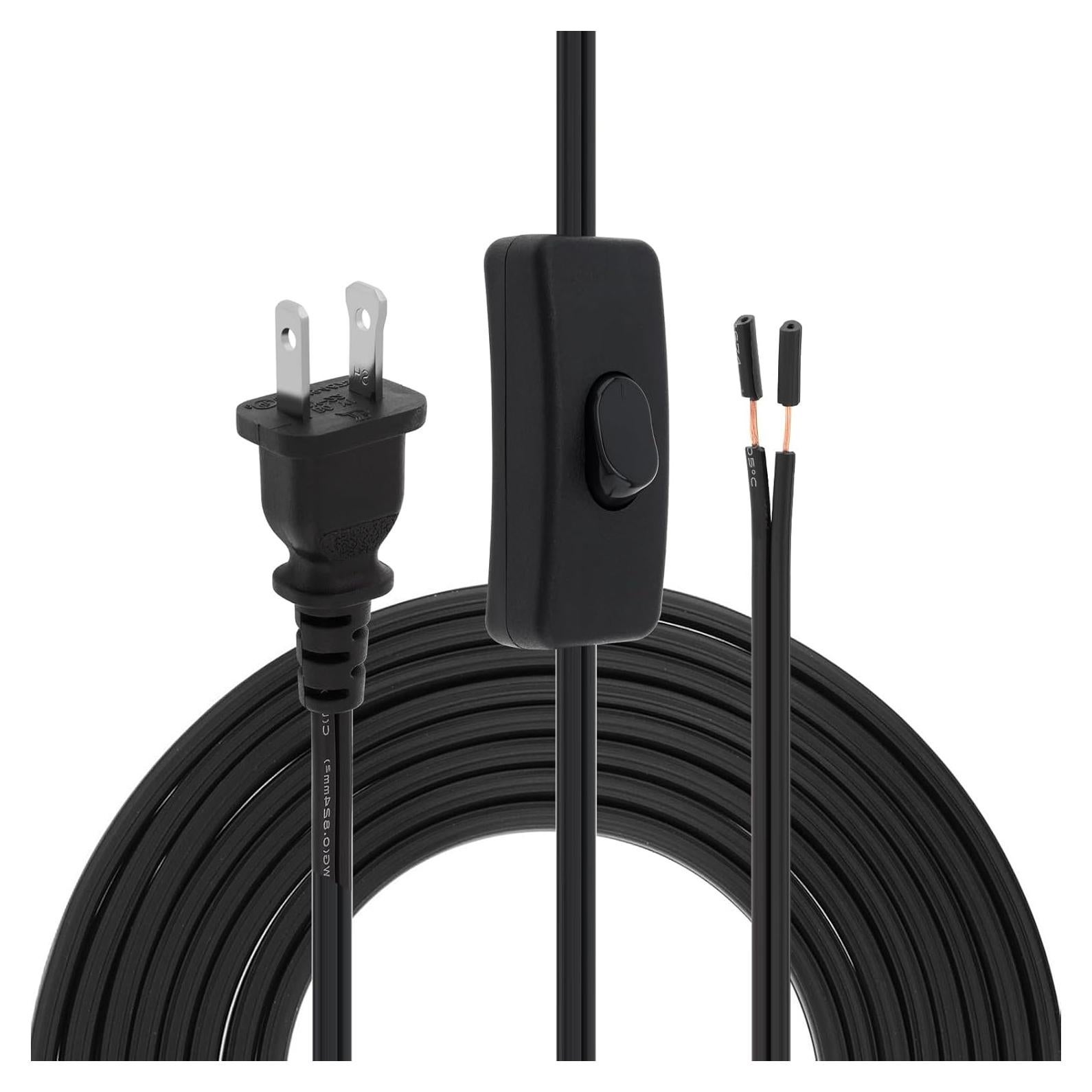 Cable de Lámpara RTNLIT 2.5M con Interruptor y Enchufe Negro