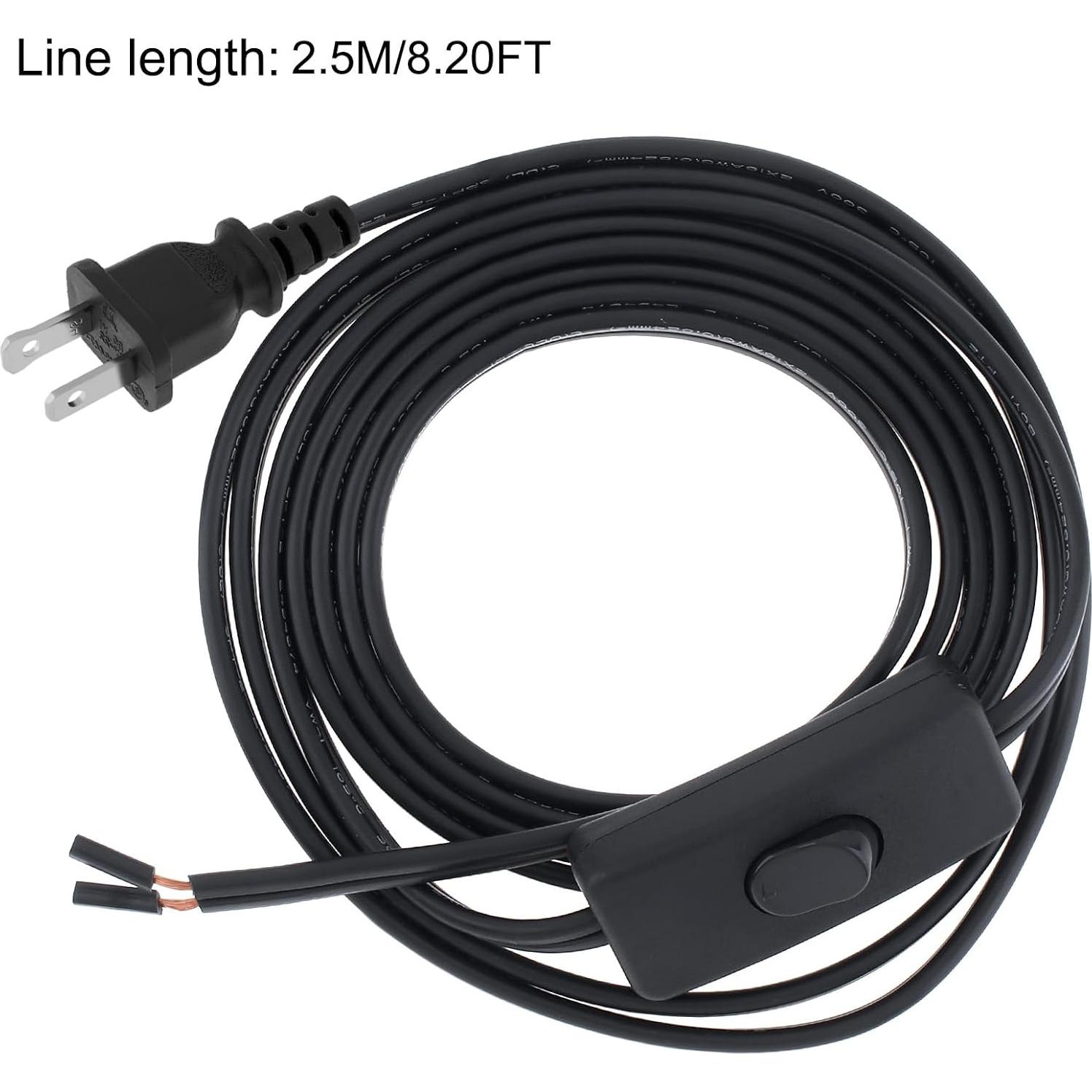Cable de Lámpara RTNLIT 2.5M con Interruptor y Enchufe Negro