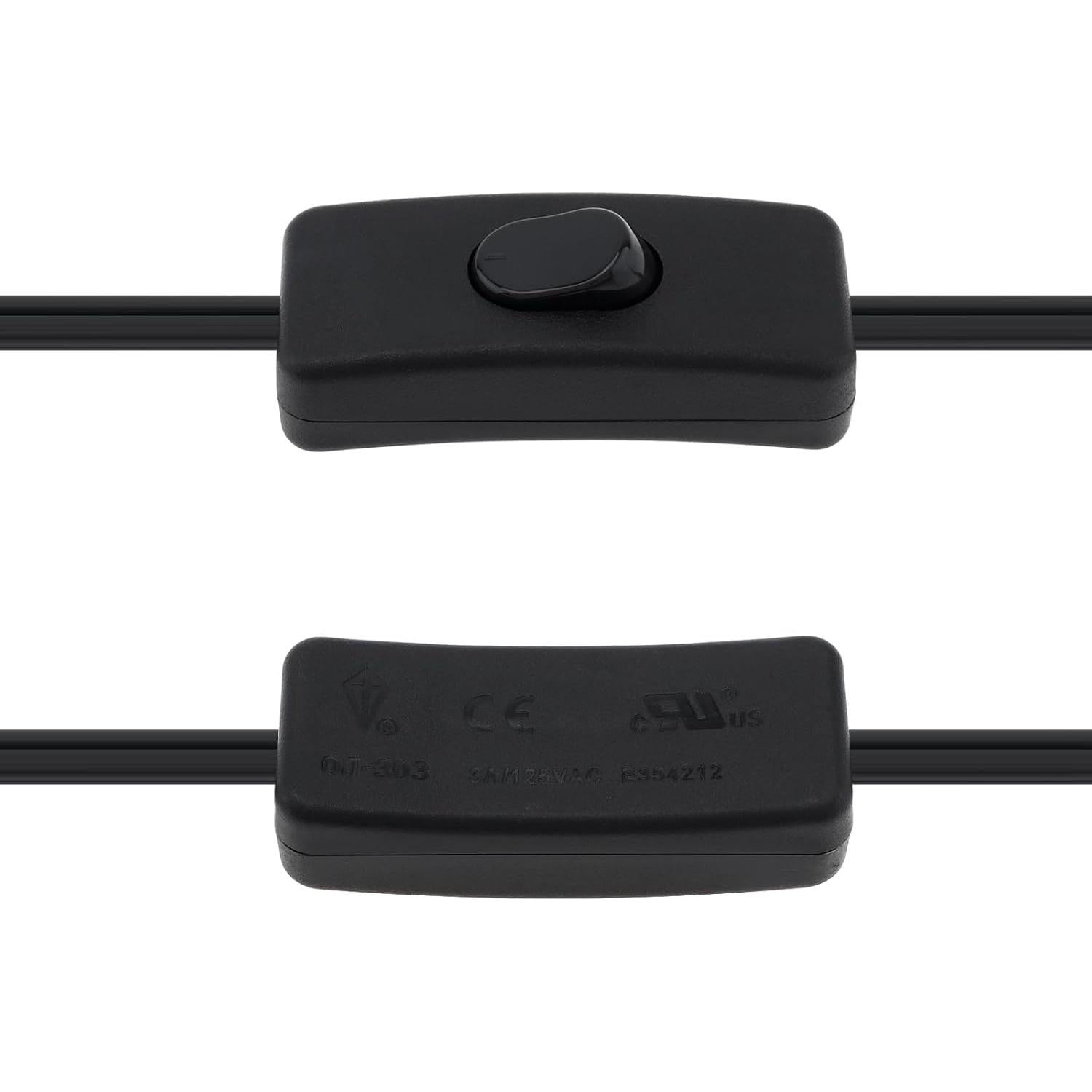 Cable de Lámpara RTNLIT 2.5M con Interruptor y Enchufe Negro