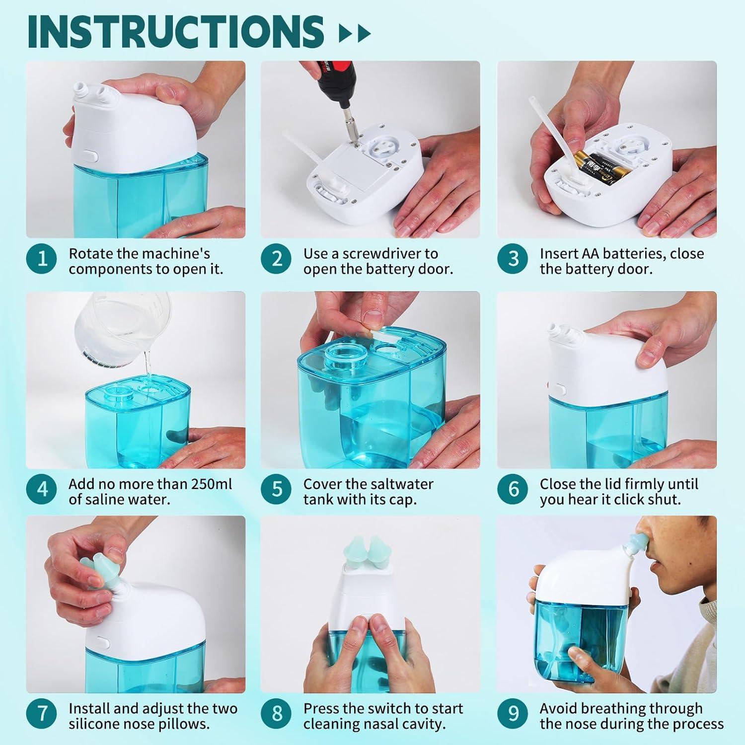 Irrigador Nasal Automático Ronfnea con Doble Cámara 250ml