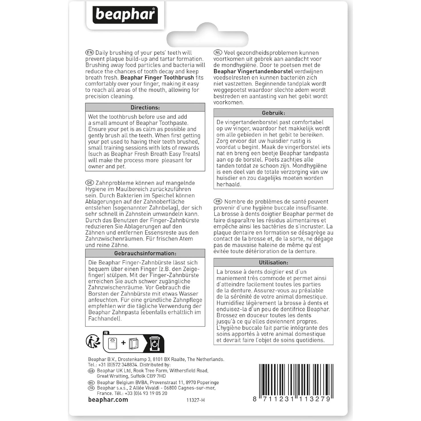 Cepillo de Dientes para Dedos Beaphar 2 Unidades