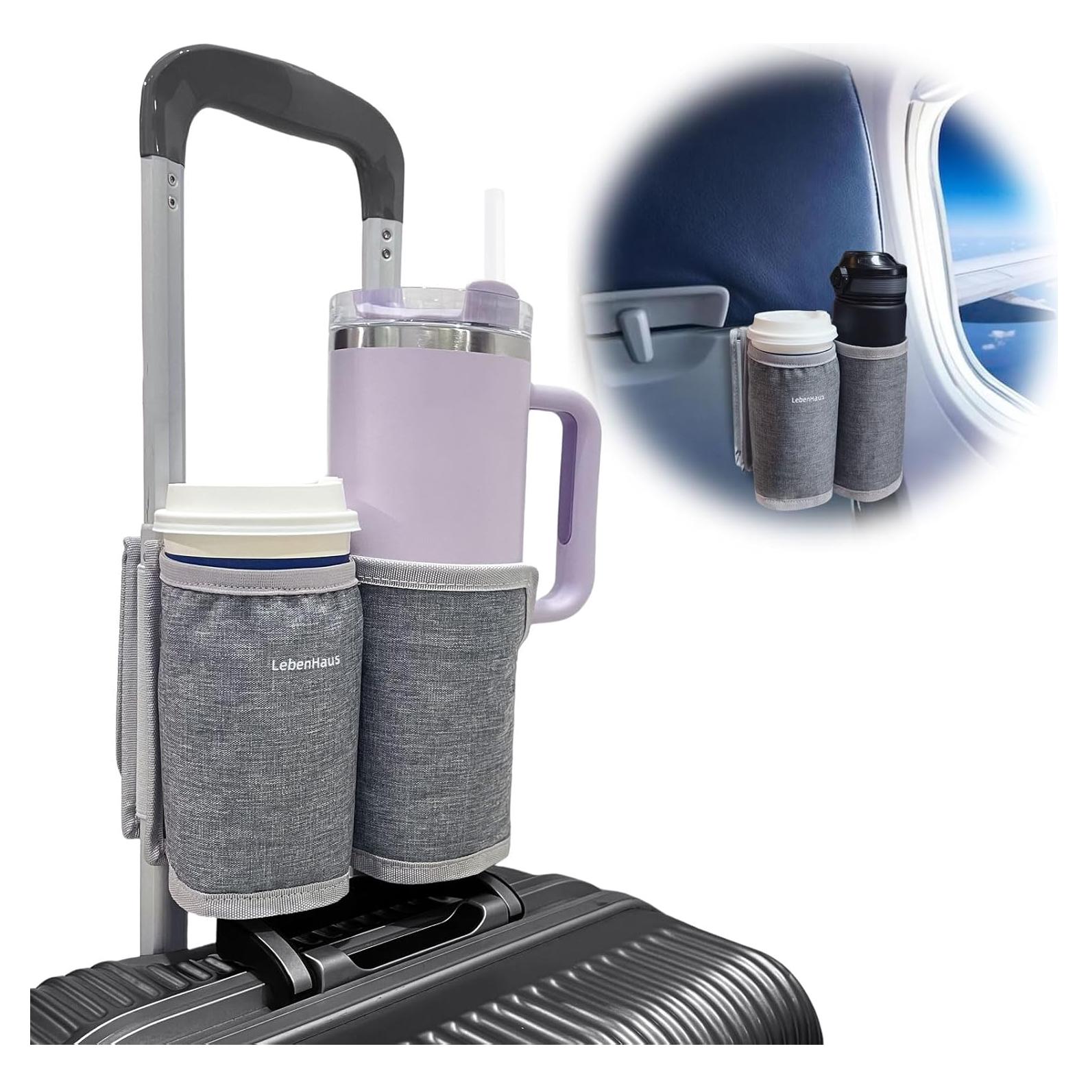 Soporte de Taza de Viaje para Equipaje LebenHaus 2Pack Gris