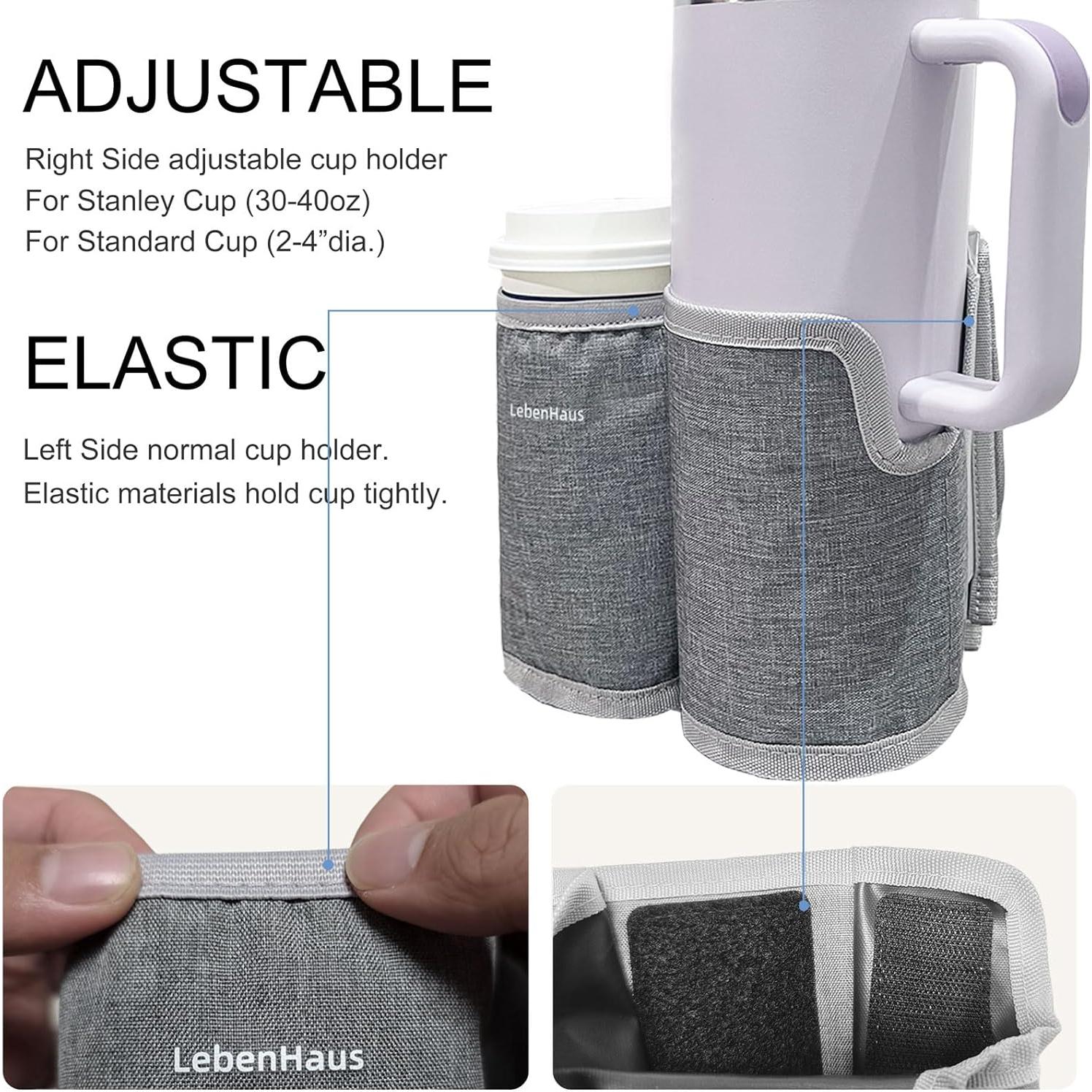 Soporte de Taza de Viaje para Equipaje LebenHaus 2Pack Gris