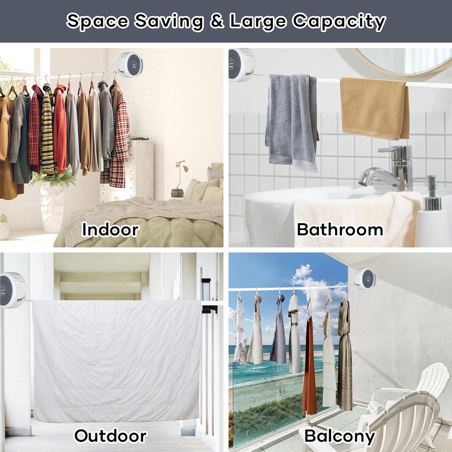 Cuerda de Ropa Retráctil Masterwise 4.19m Antideslizante