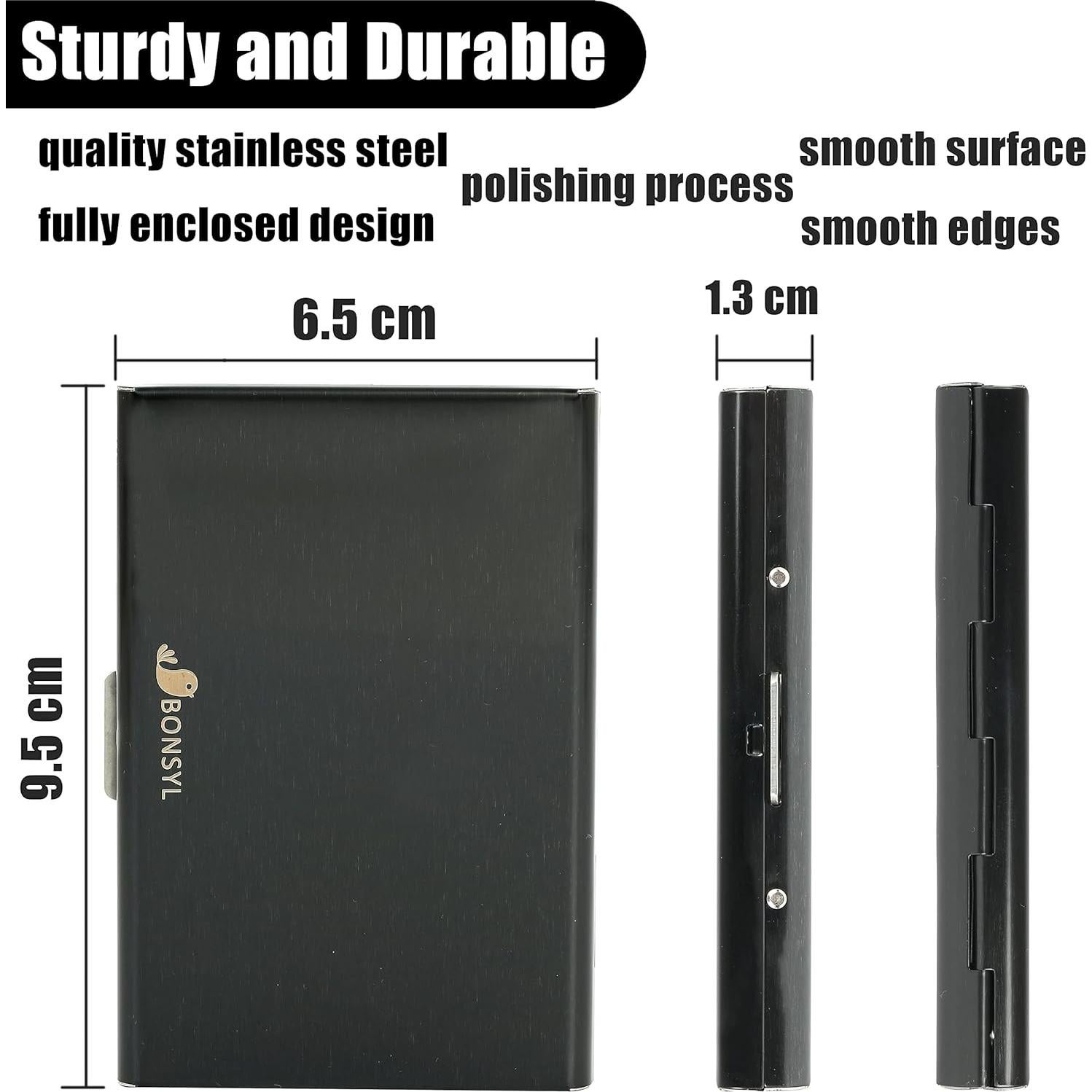 Soporte para Tarjetas de Crédito BONSYL Negro con Bloqueo RFID