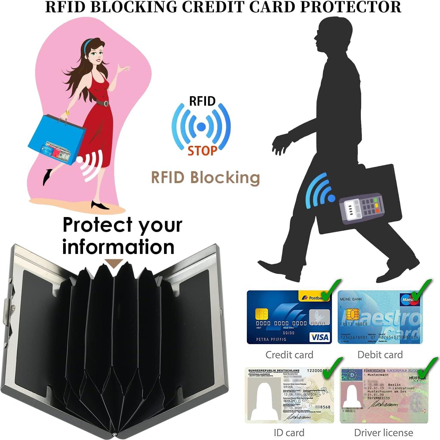 Soporte para Tarjetas de Crédito BONSYL Negro con Bloqueo RFID