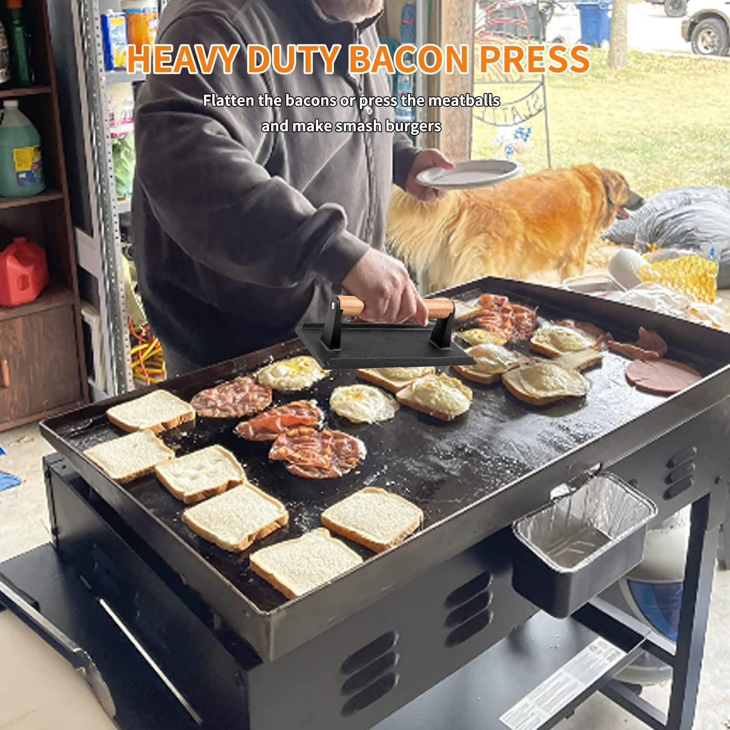 Cubierta Redonda de Acero Inoxidable 30.48 cm + Prensa Hierro Fundido