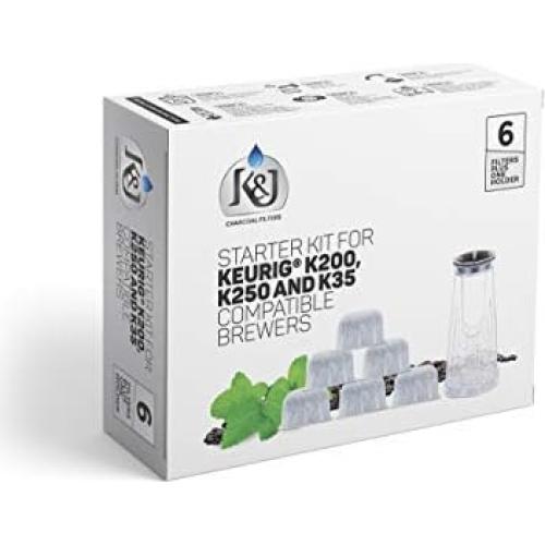 Kit de Inicio K&J para Keurig K200 K250 K35 K-Compact con 6 Filtros