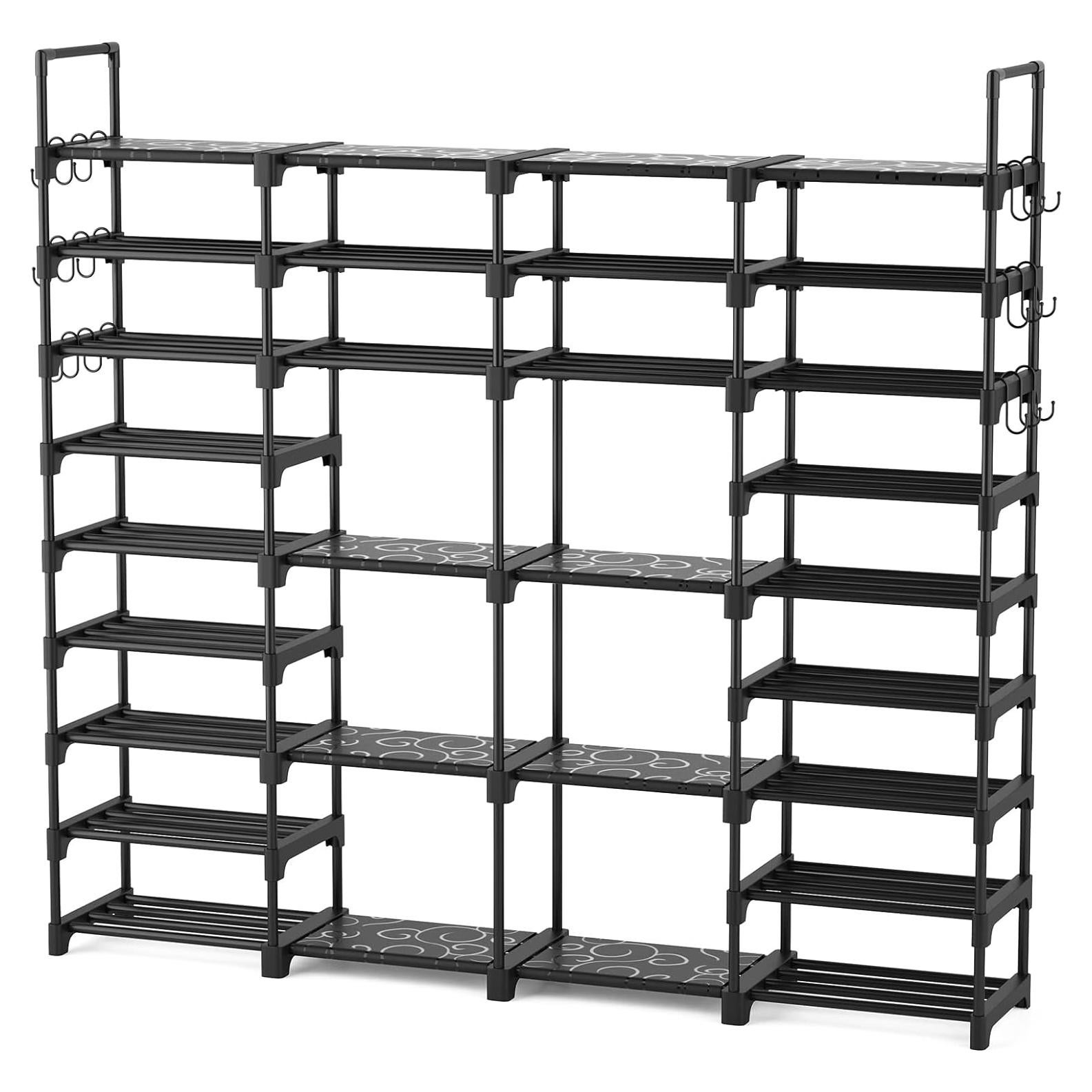 Estante de Zapatos Grande ROJASOP 9 Niveles Negro 68 Pares