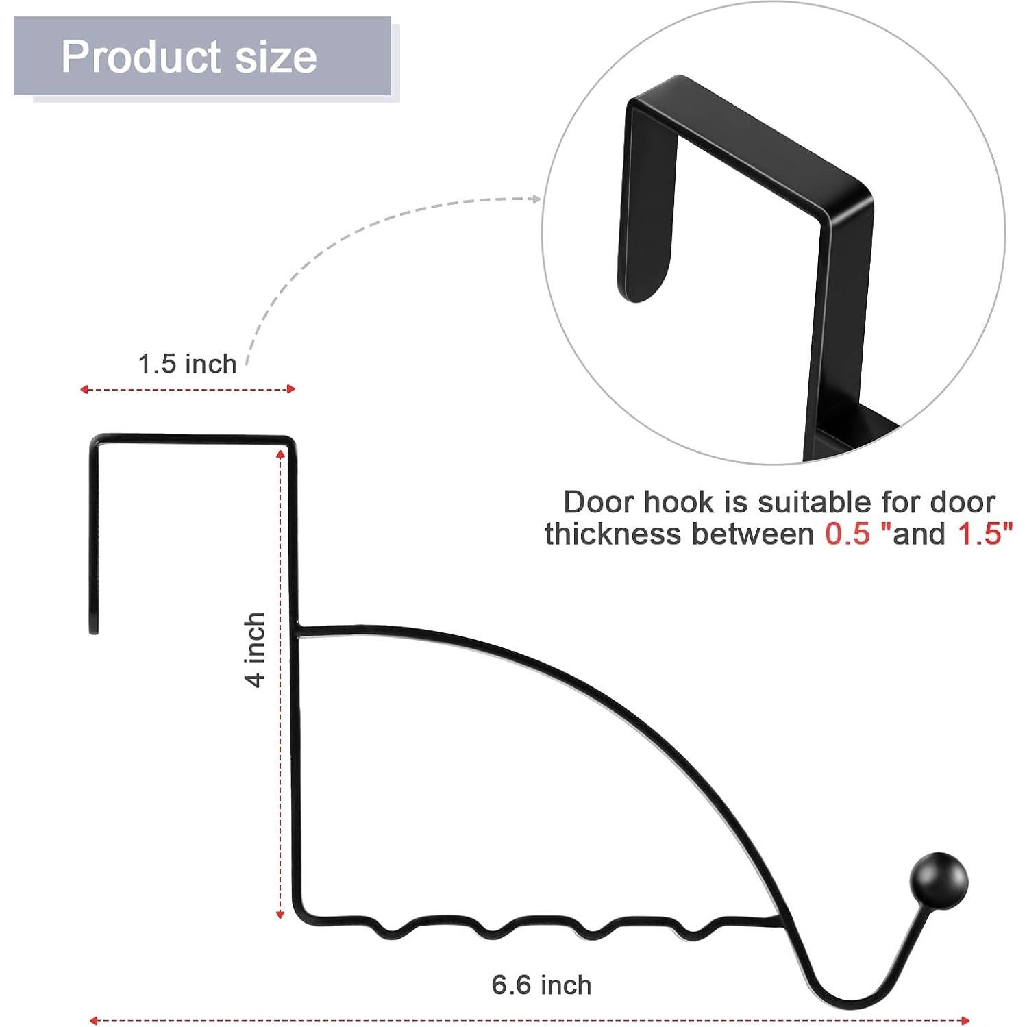 Ganchos sobre la puerta Hotop 2 Pcs Negro para Ropa y Accesorios