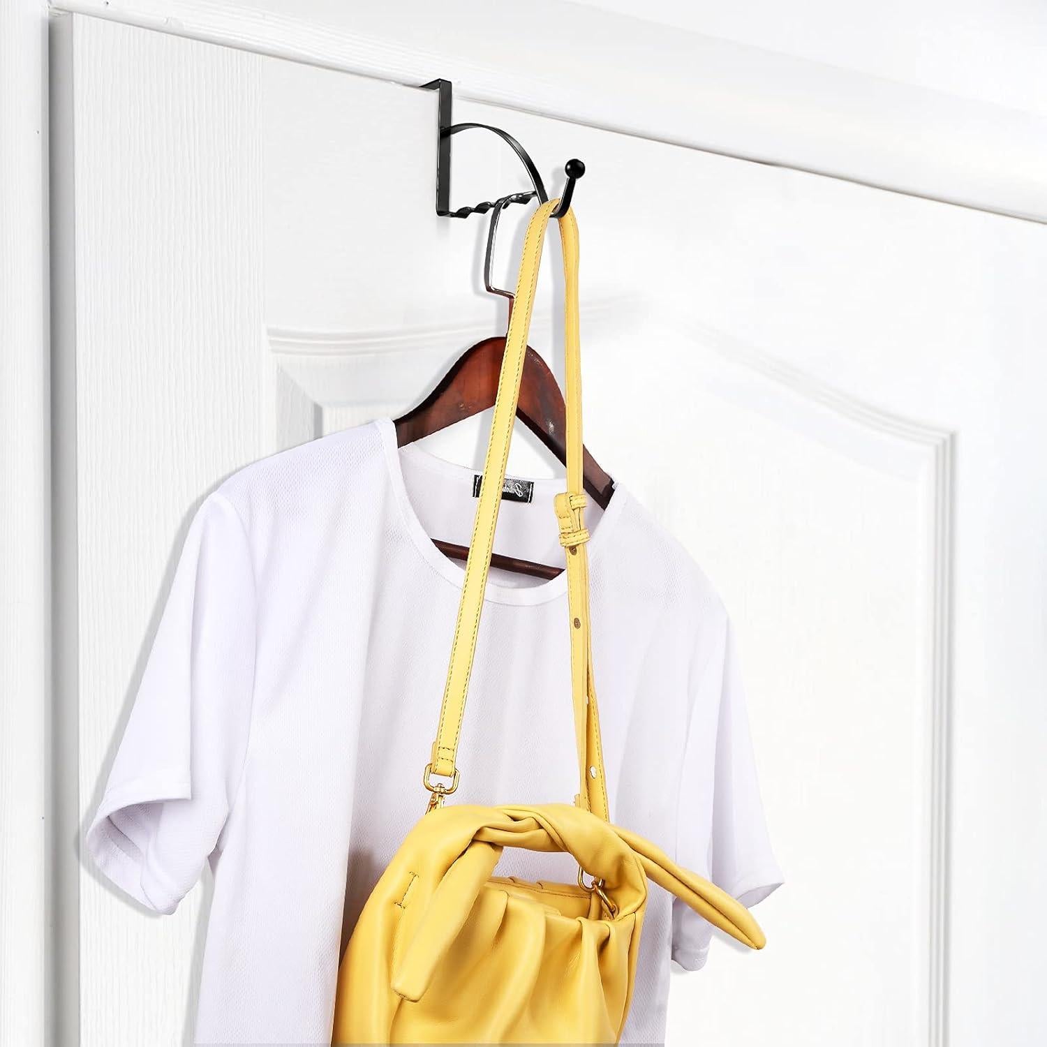 Ganchos sobre la puerta Hotop 2 Pcs Negro para Ropa y Accesorios