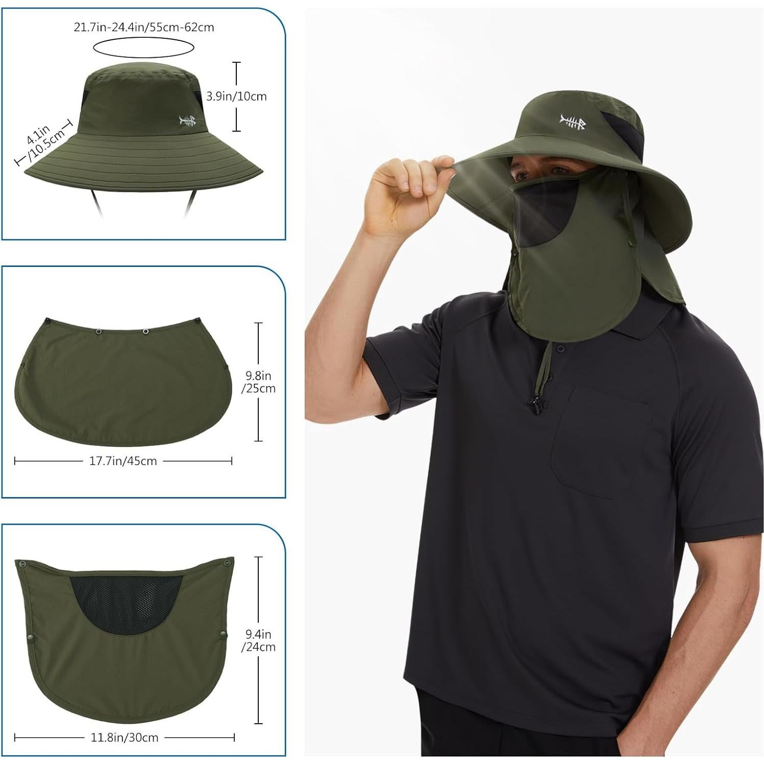 Sombrero de Sol BASSDASH UPF 50+ Transpirable Unisex Verde