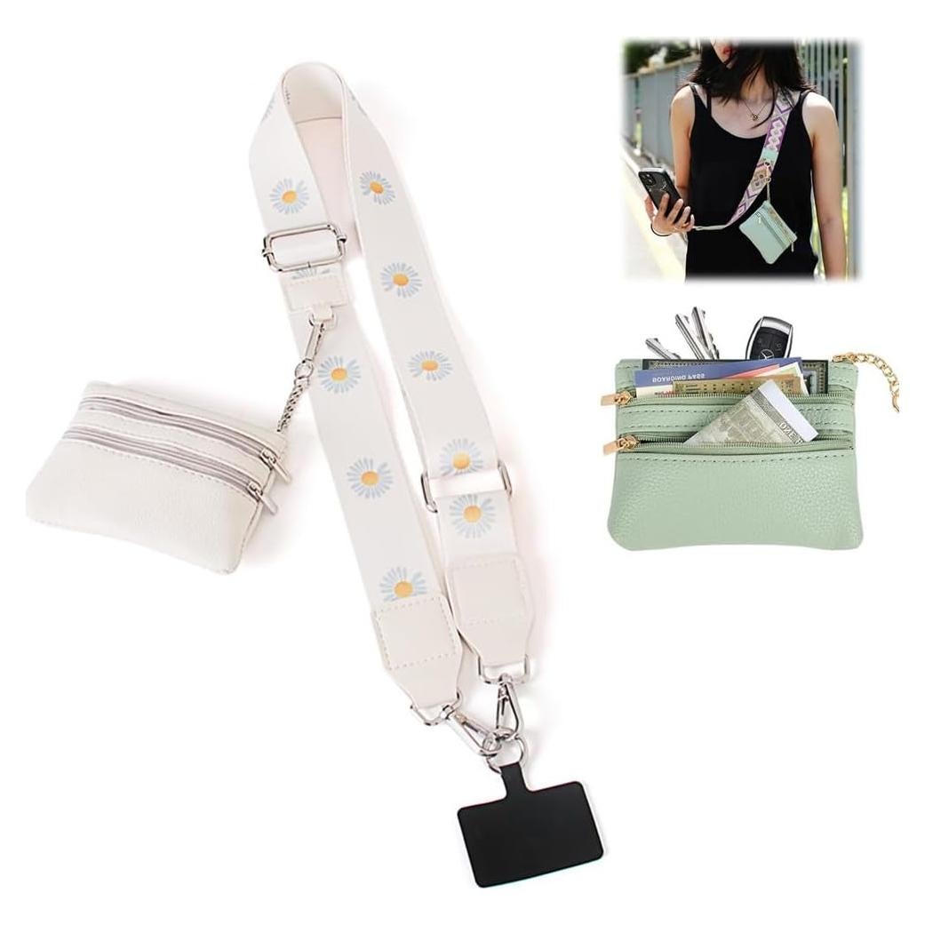 Correa Cruzada para Teléfono Baeleega con Billetera Beige