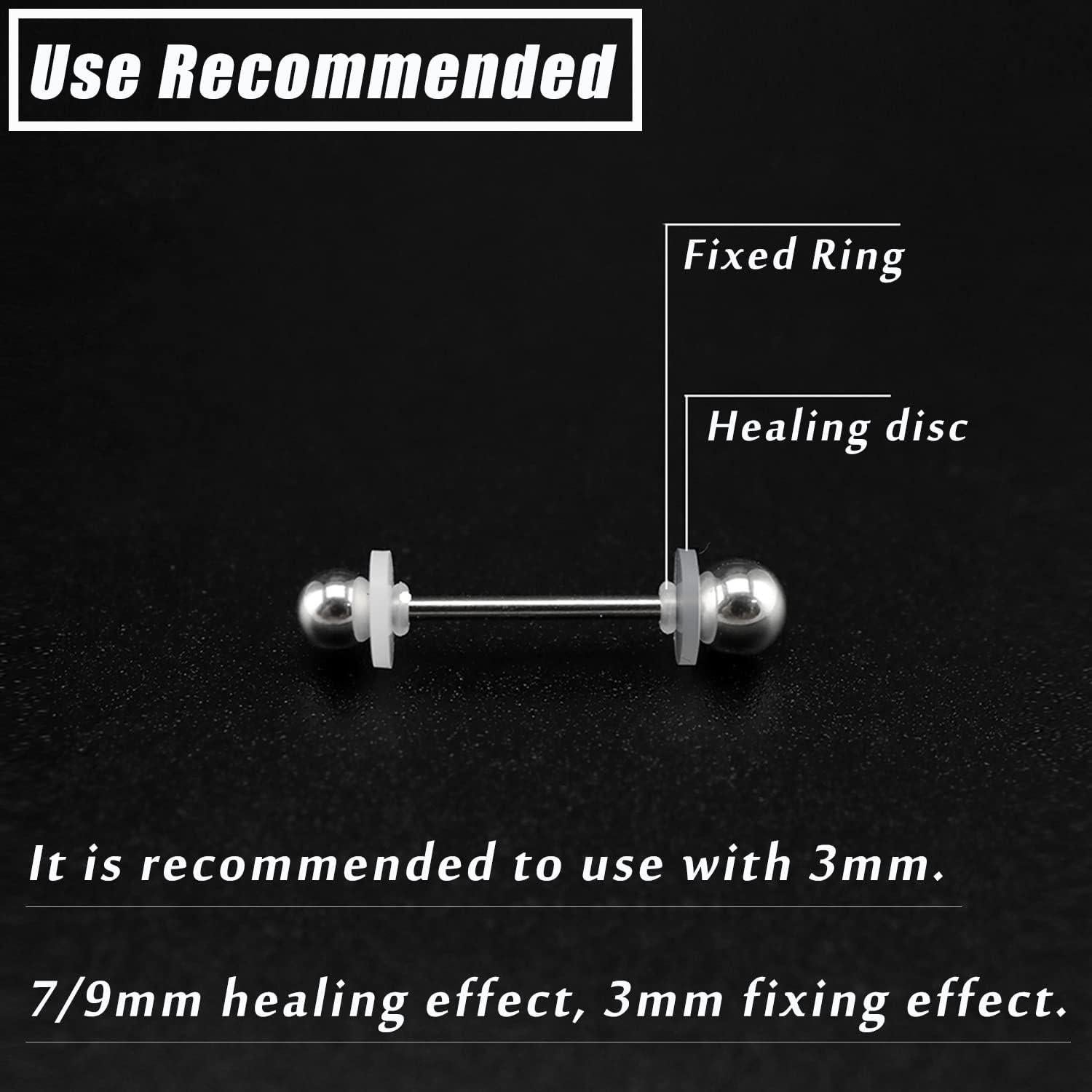 ZS 50 Piezas Discos de Silicona para Piercings 3/5/7 mm