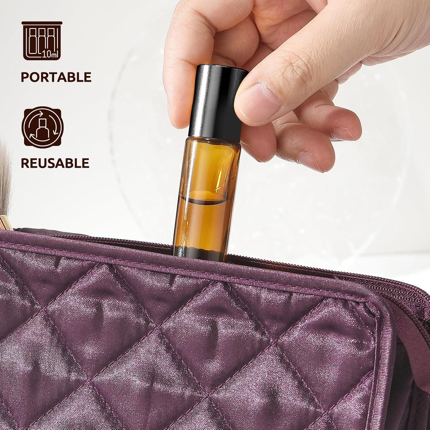 Botellas de Rodillo de Vidrio Ámbar 10ml Bofessor - Paquete de 4