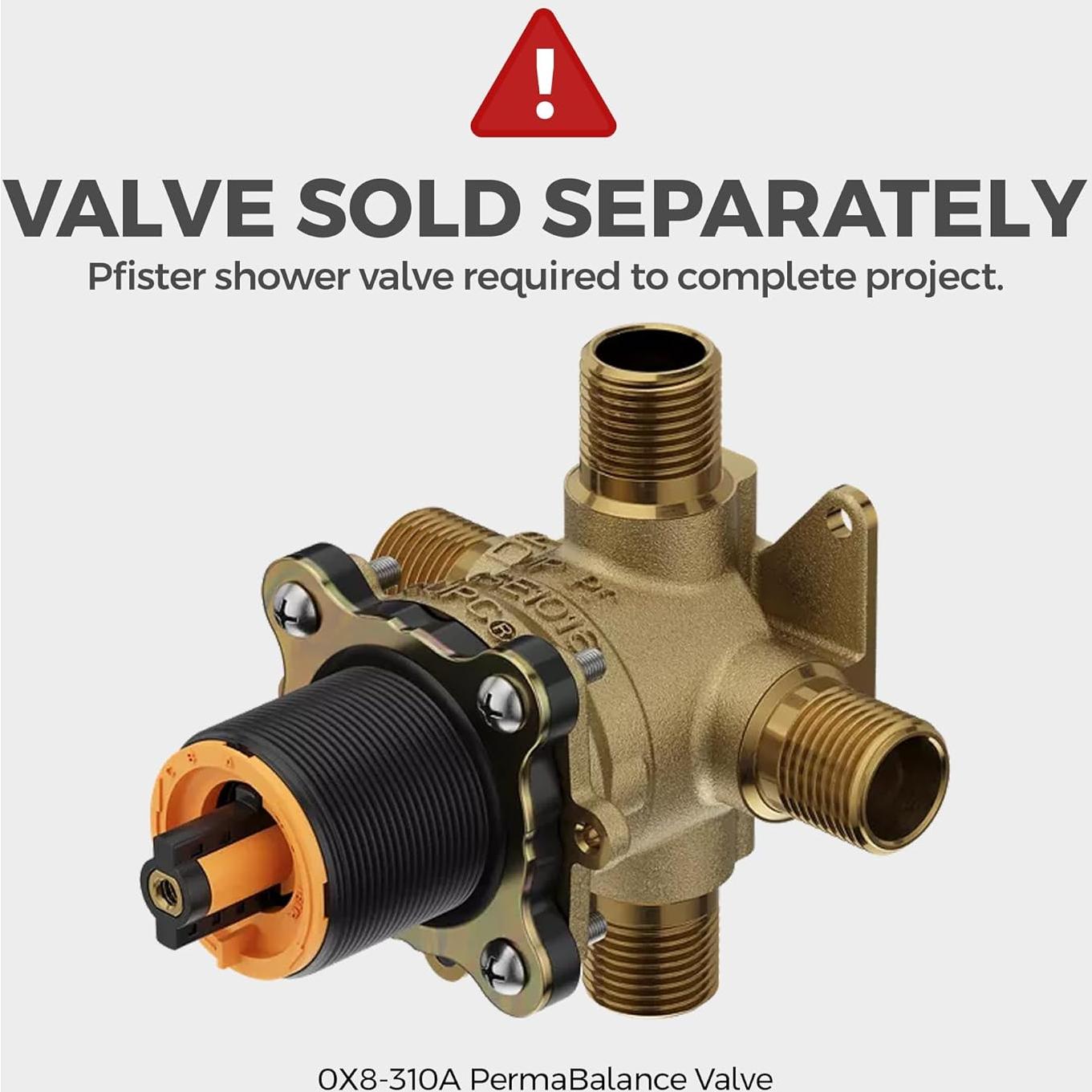 Kit de recubrimiento de ducha Pfister Weller, níquel cepillado, 1 mango