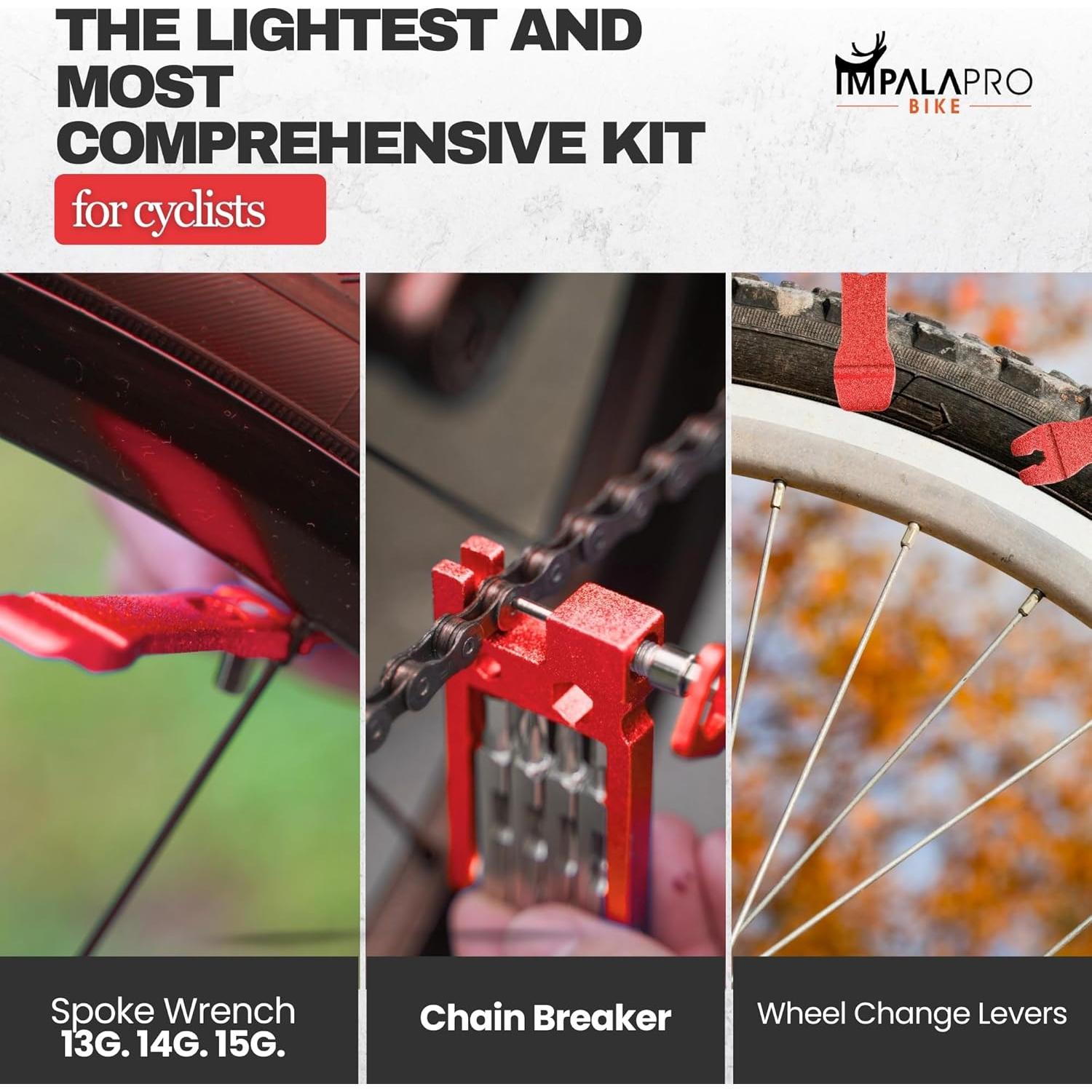 Kit de Herramientas para Bicicleta 20 en 1 IMPALAPRO Rojo