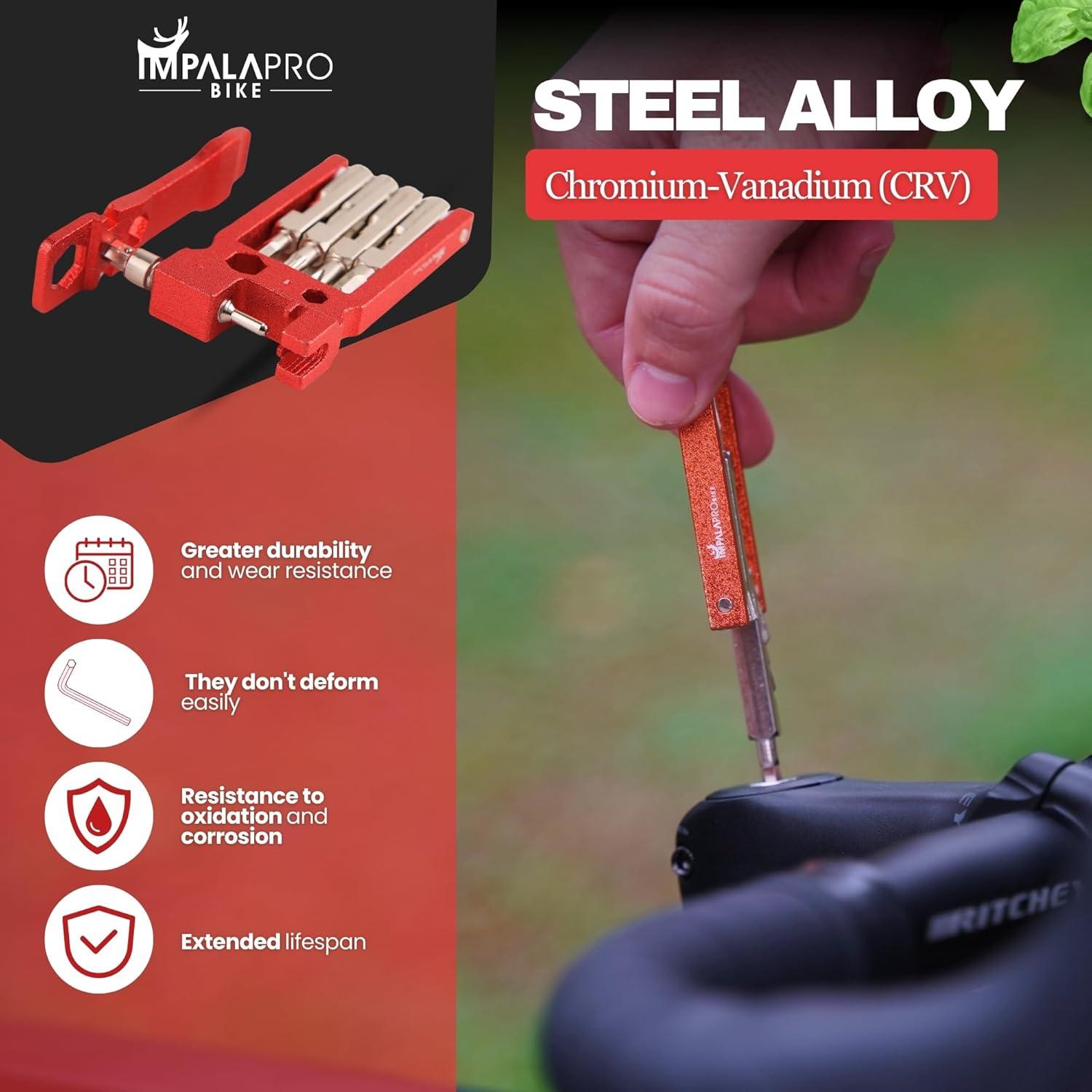 Kit de Herramientas para Bicicleta 20 en 1 IMPALAPRO Rojo