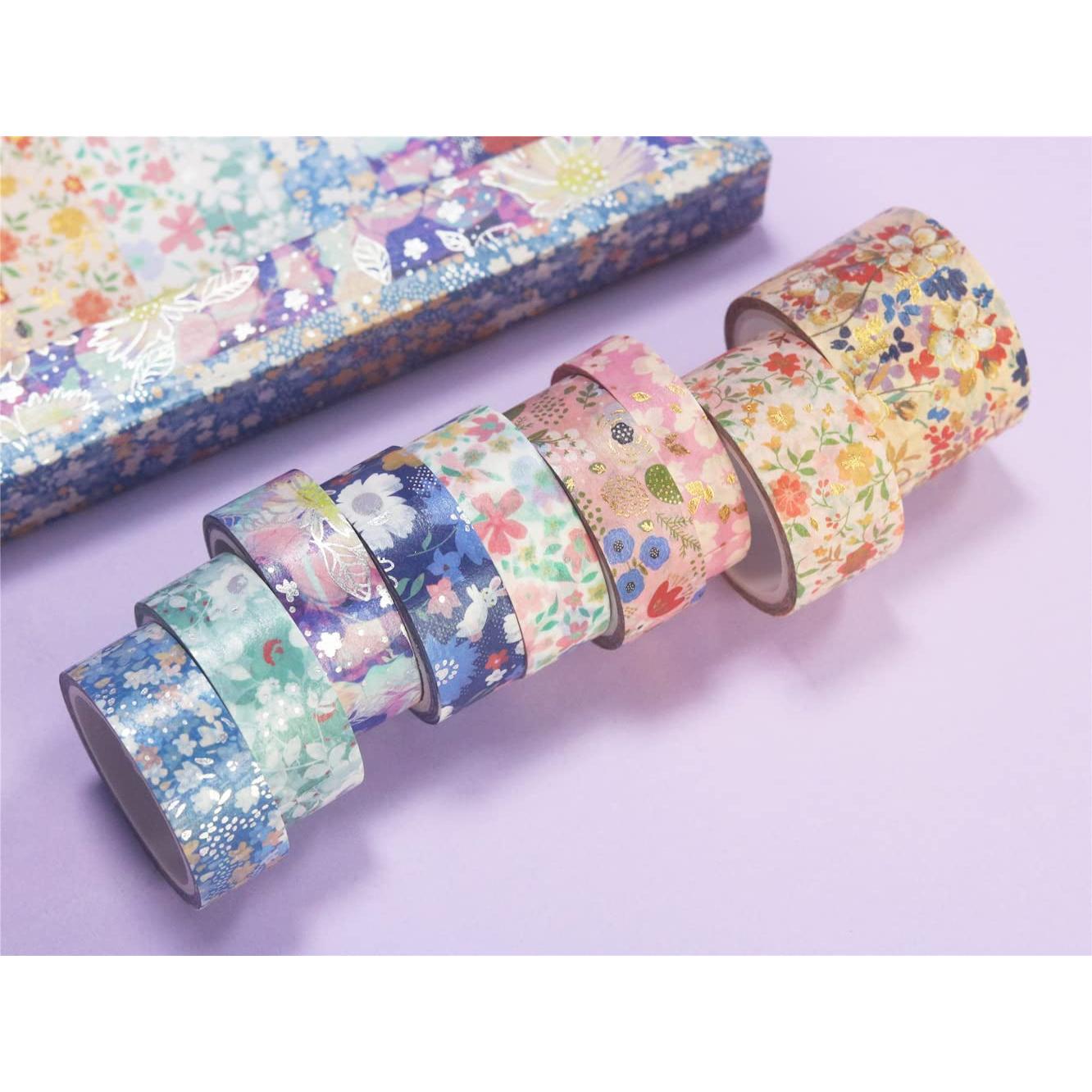 Conjunto de Cinta Washi YUBBAEX 9 Rollos Decorativa 10-30mm