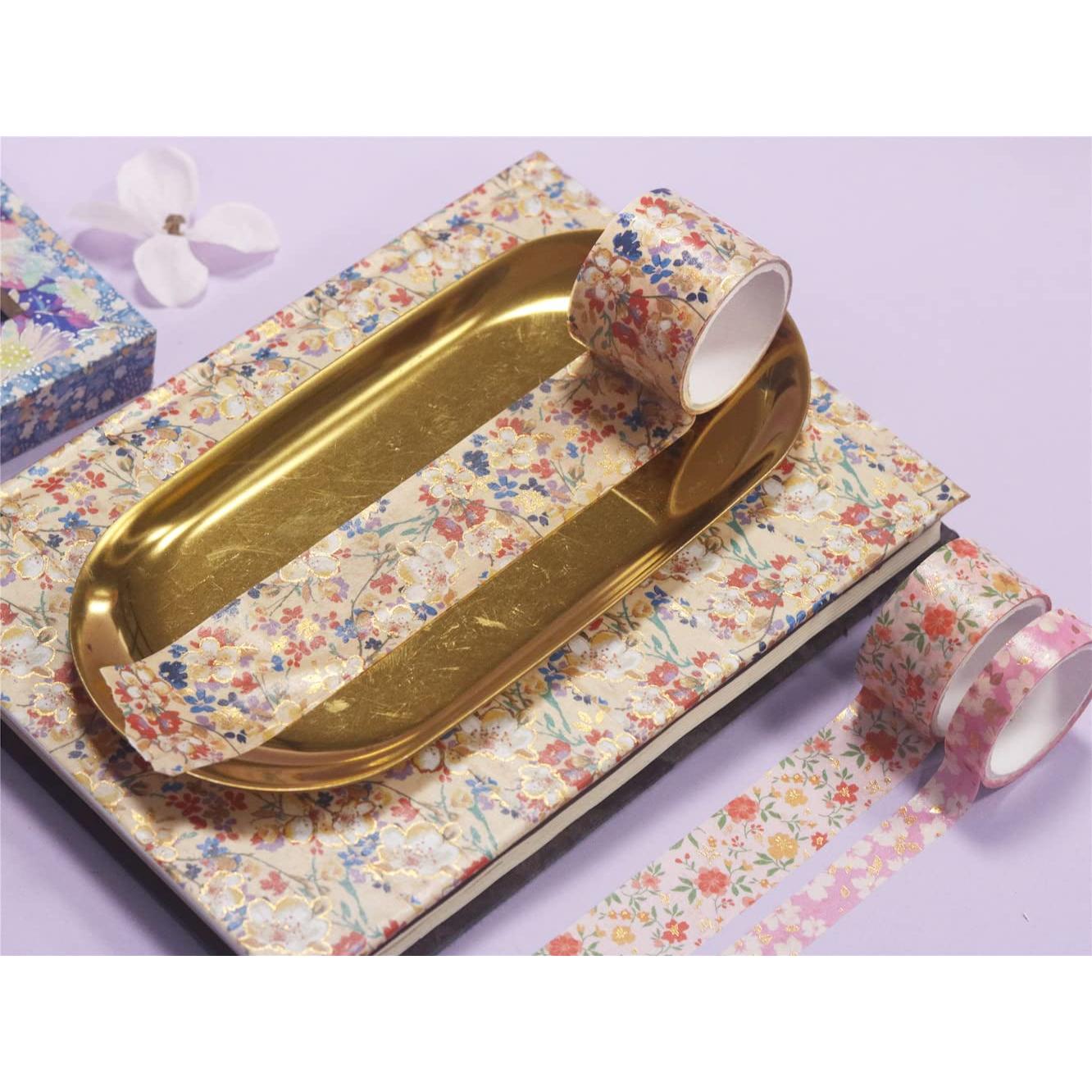 Conjunto de Cinta Washi YUBBAEX 9 Rollos Decorativa 10-30mm