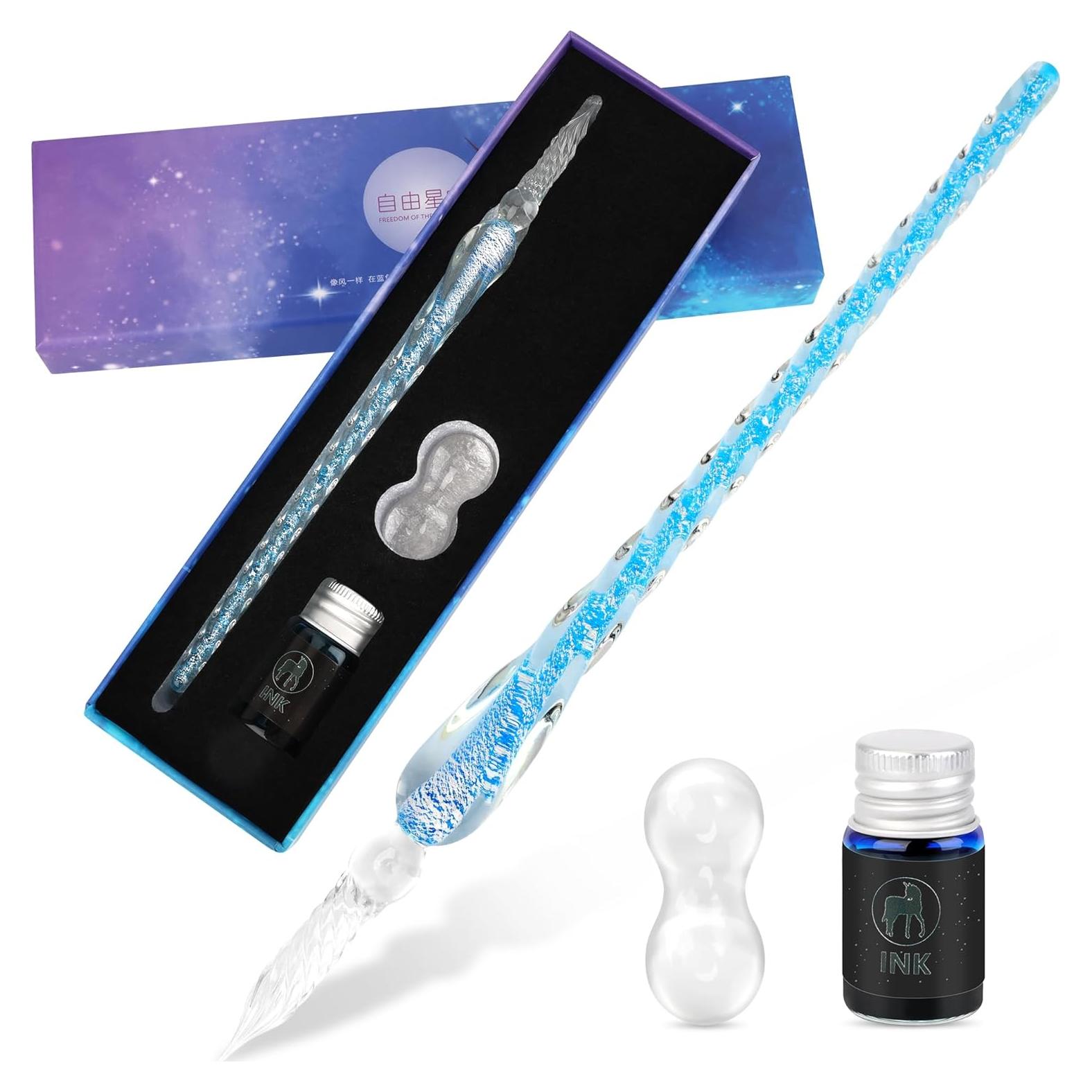 Juego de Plumas de Tinta de Vidrio Luxiv - Azul, 1 Cuenta