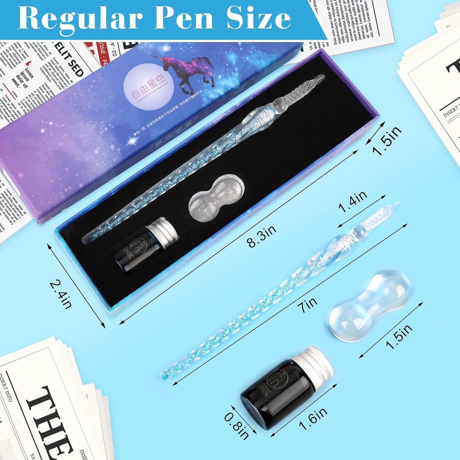 Juego de Plumas de Tinta de Vidrio Luxiv - Azul, 1 Cuenta