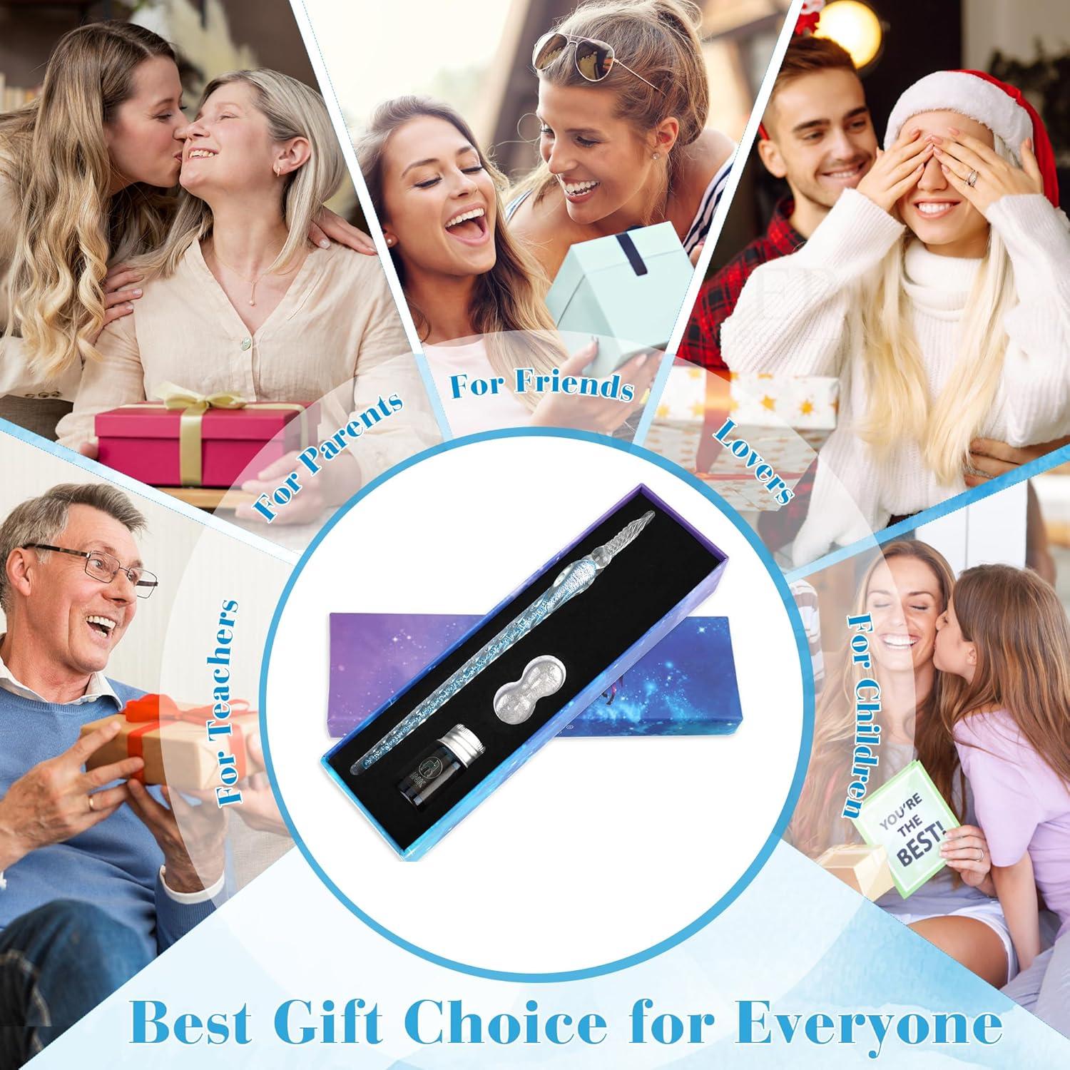 Juego de Plumas de Tinta de Vidrio Luxiv - Azul, 1 Cuenta