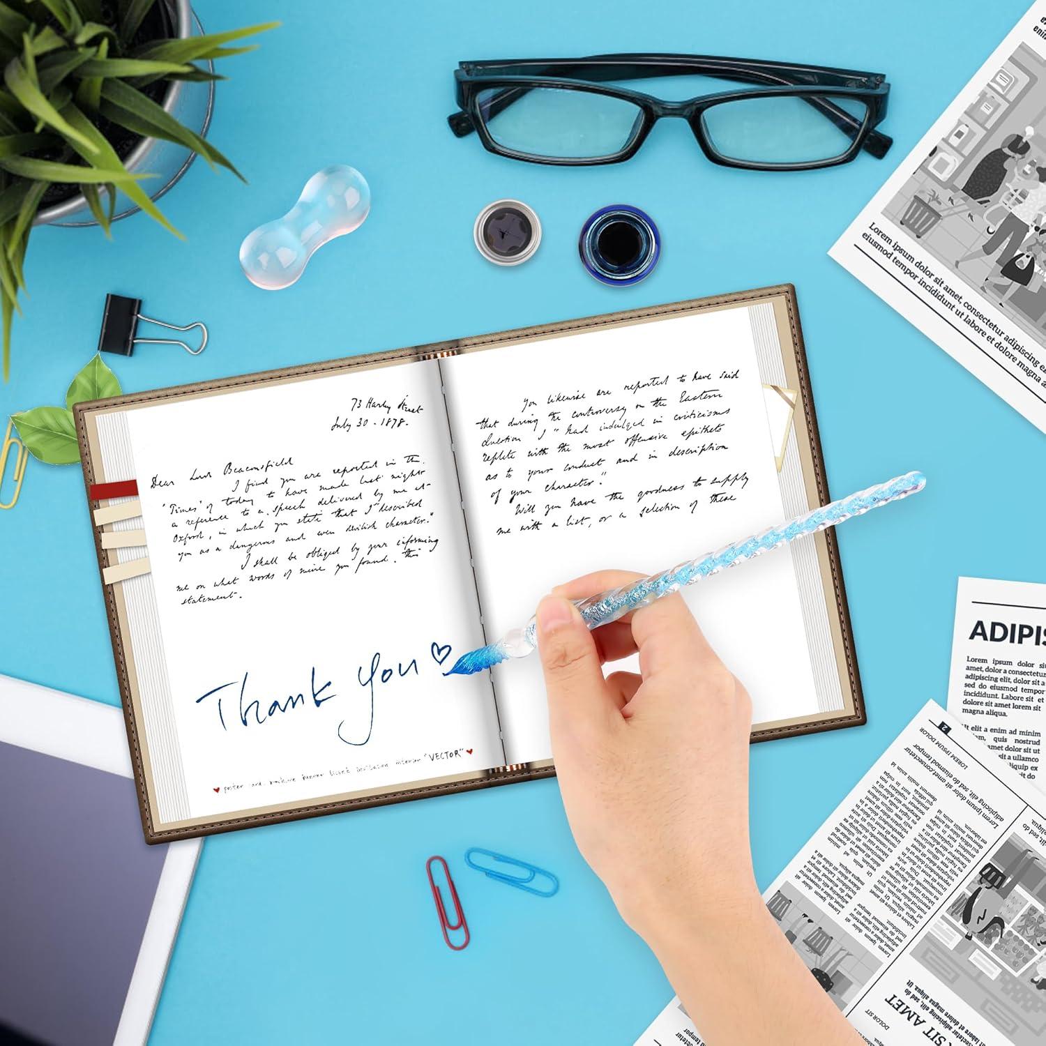 Juego de Plumas de Tinta de Vidrio Luxiv - Azul, 1 Cuenta