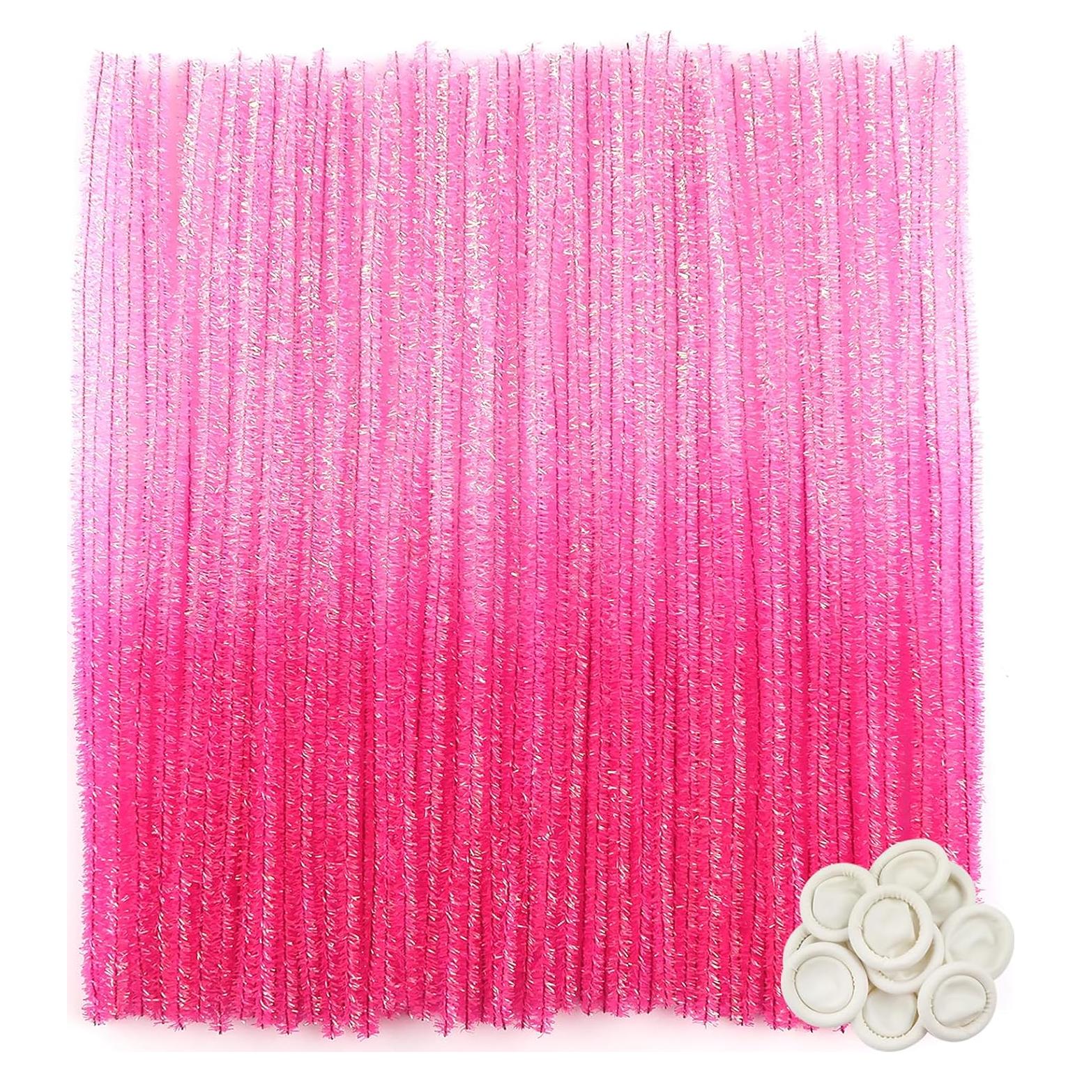 Limpiapipas Brillantes Gradiente Rosa TOAOB 100pcs 30 cm
