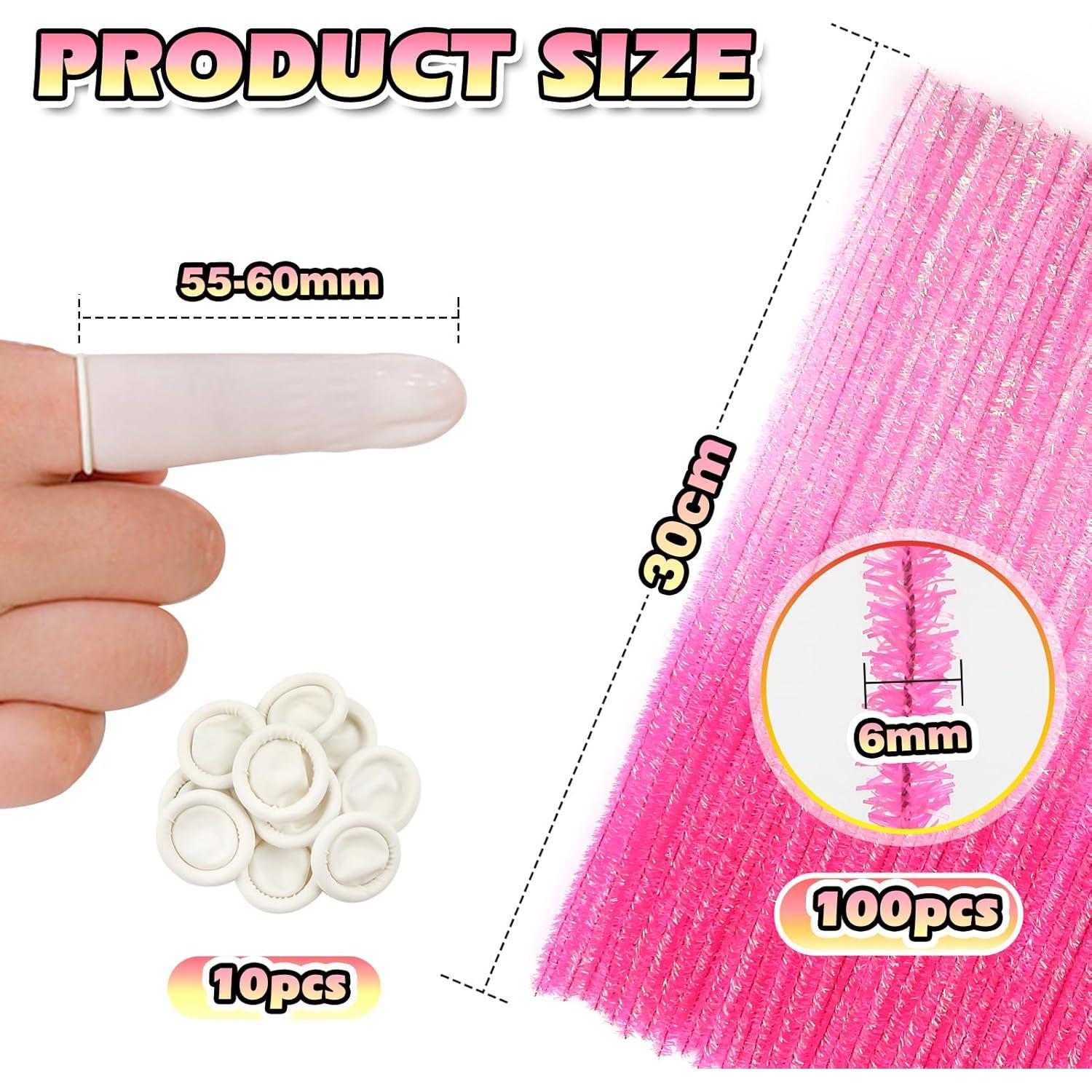 Limpiapipas Brillantes Gradiente Rosa TOAOB 100pcs 30 cm