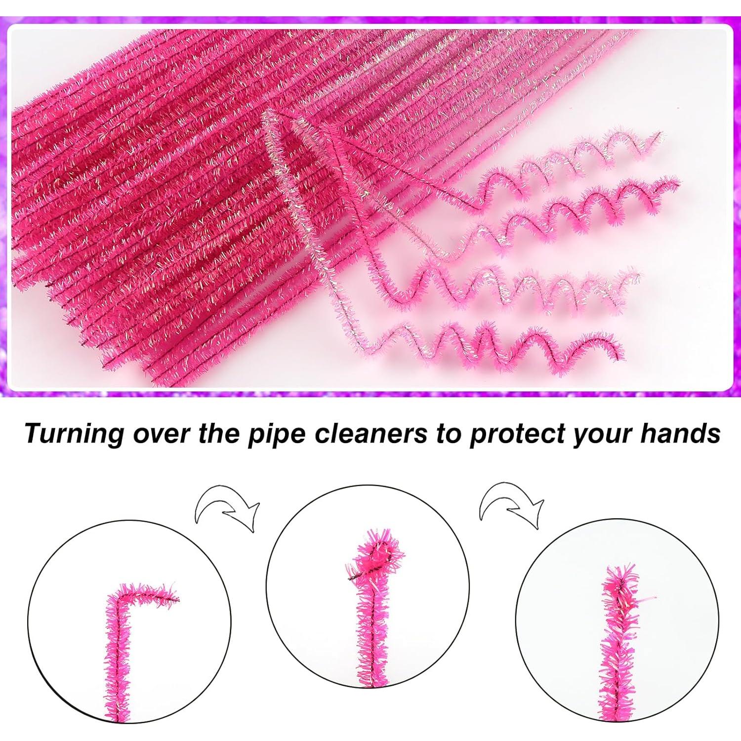 Limpiapipas Brillantes Gradiente Rosa TOAOB 100pcs 30 cm