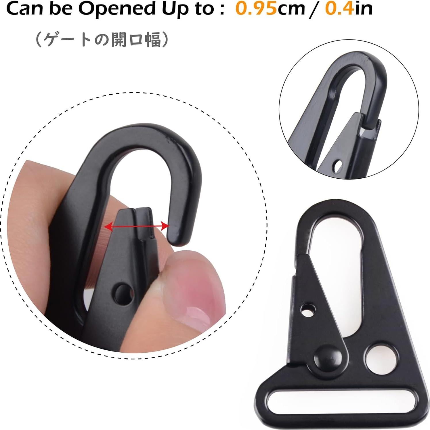 Ganchos de Sling TRIWONDER Boca Ampliada 12 Piezas Negro