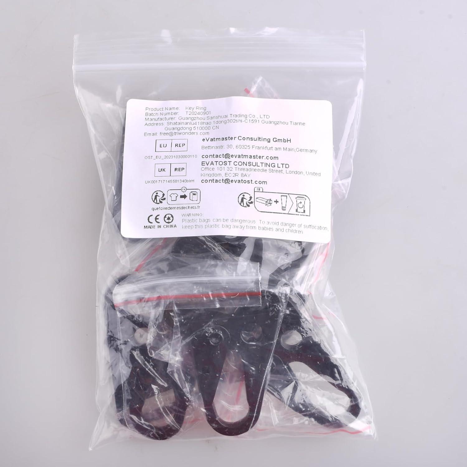 Ganchos de Sling TRIWONDER Boca Ampliada 12 Piezas Negro