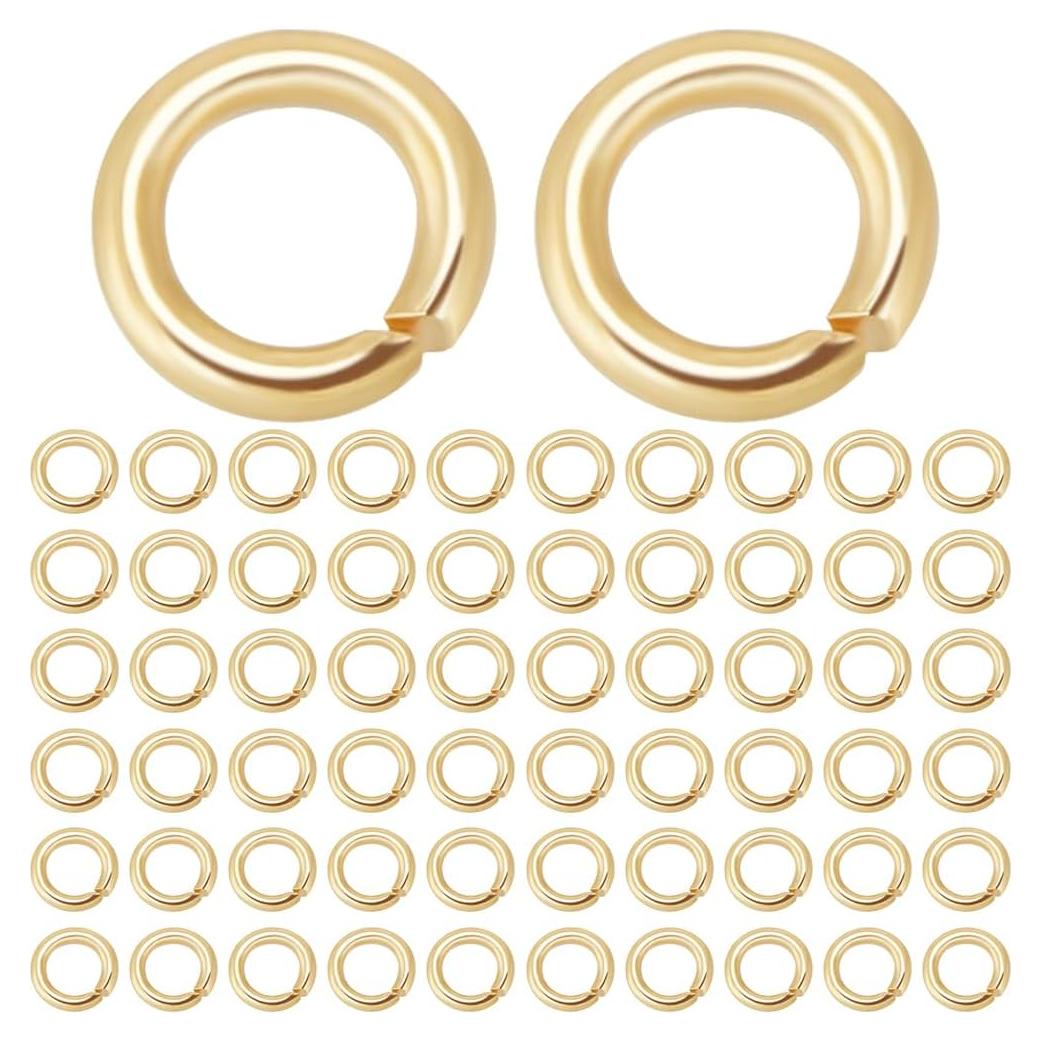 Beebeecraft 600 Anillas Abiertas de Salto 4mm Oro 18K Inoxidable