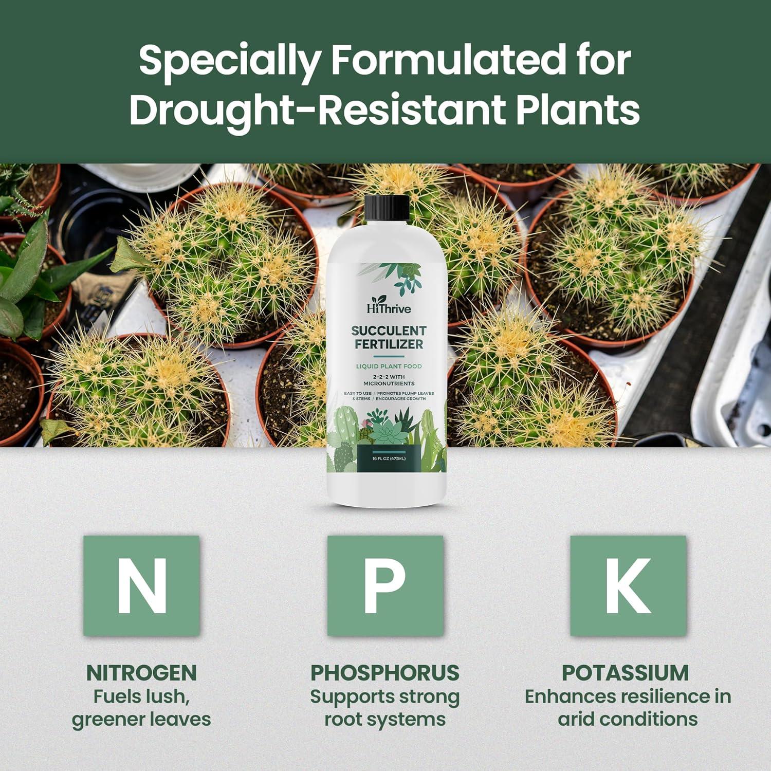 Fertilizante Líquido para Suculentas HiThrive 0.47L - Crecimiento Abundante