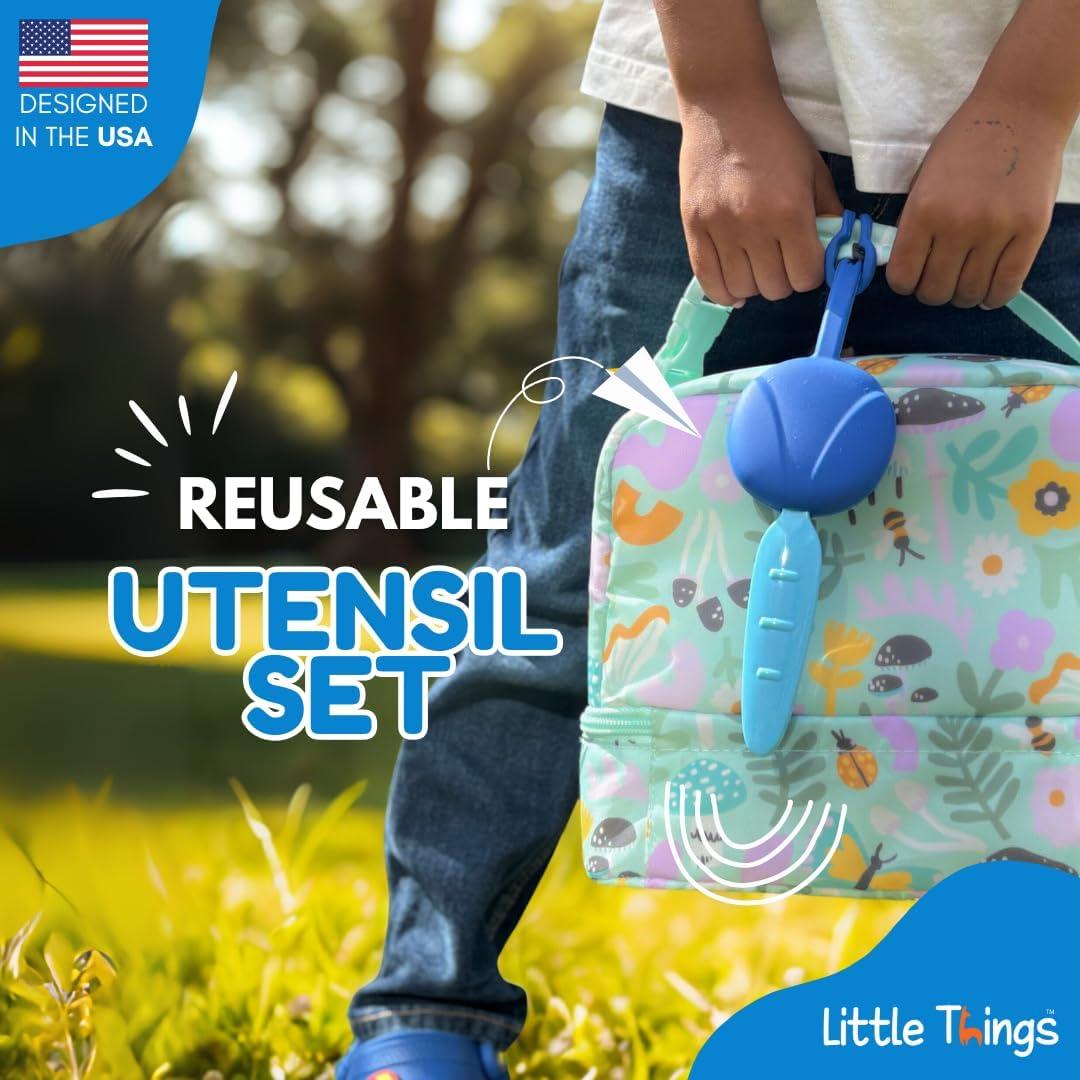 Juego de Utensilios para Niños Little Things - Sin BPA, Azul