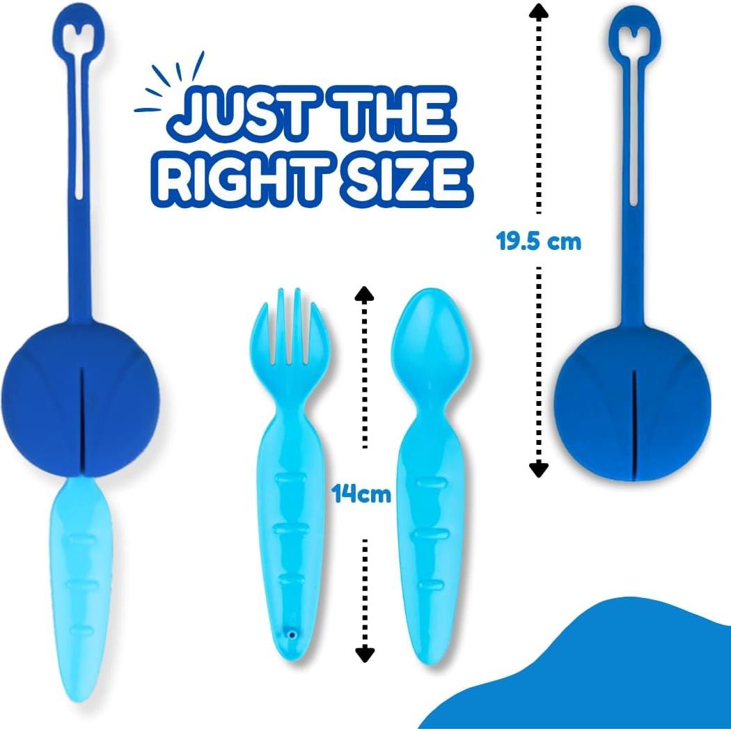 Juego de Utensilios para Niños Little Things - Sin BPA, Azul