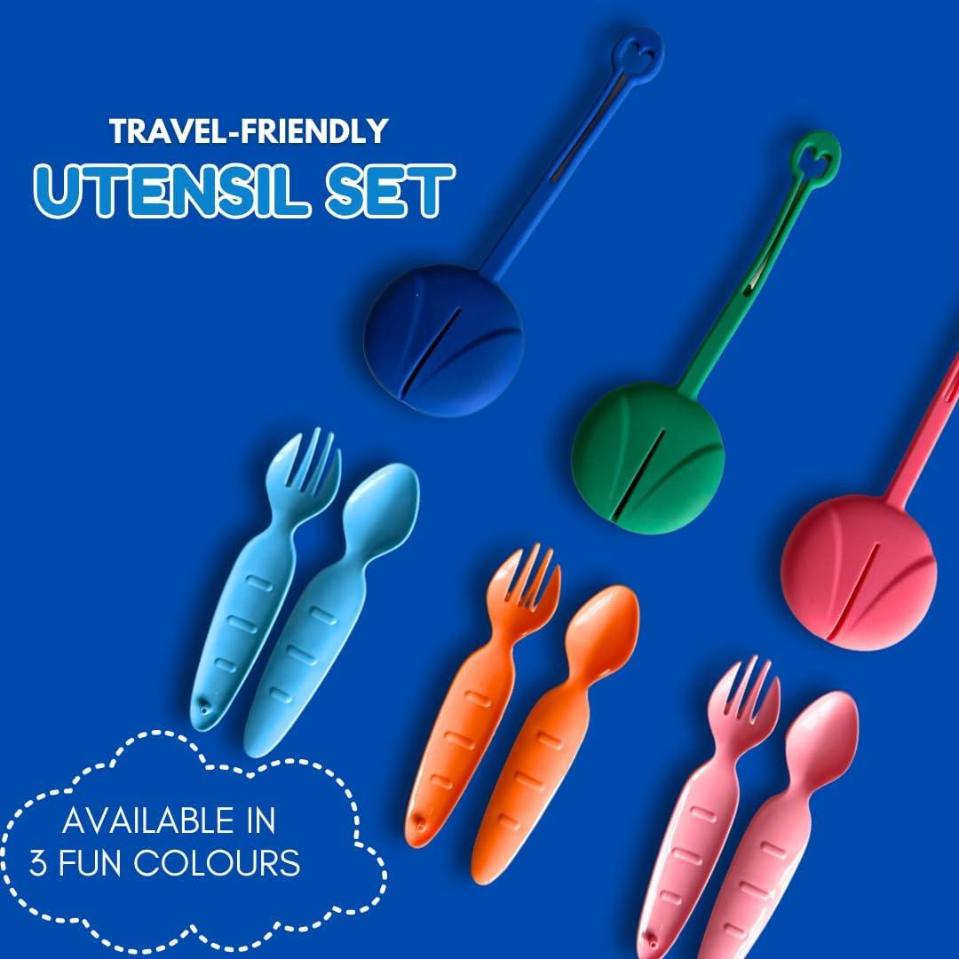 Juego de Utensilios para Niños Little Things - Sin BPA, Azul