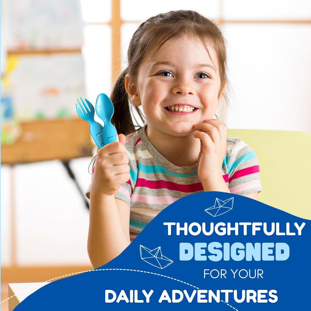 Juego de Utensilios para Niños Little Things - Sin BPA, Azul