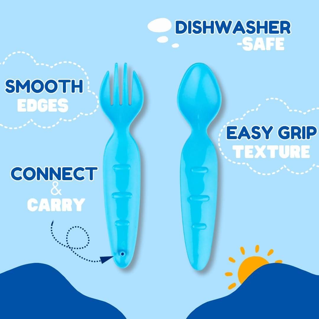 Juego de Utensilios para Niños Little Things - Sin BPA, Azul