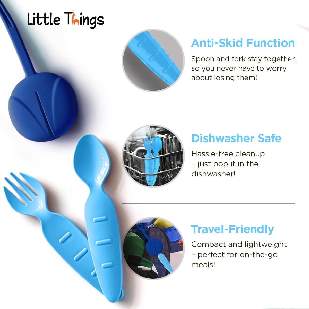 Juego de Utensilios para Niños Little Things - Sin BPA, Azul
