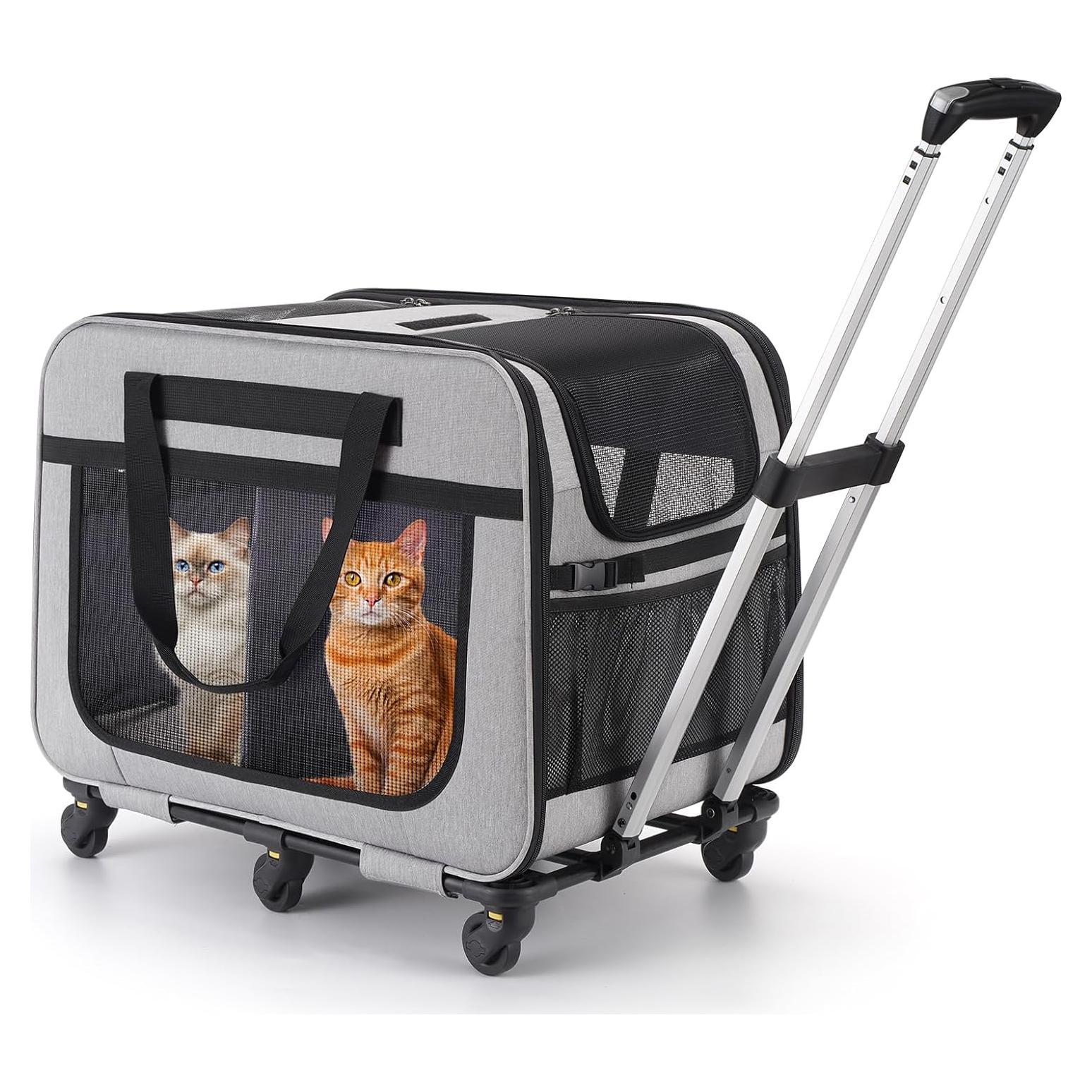 Transportín Doble Extra Grande HOVONO para Mascotas 18 Kg Gris