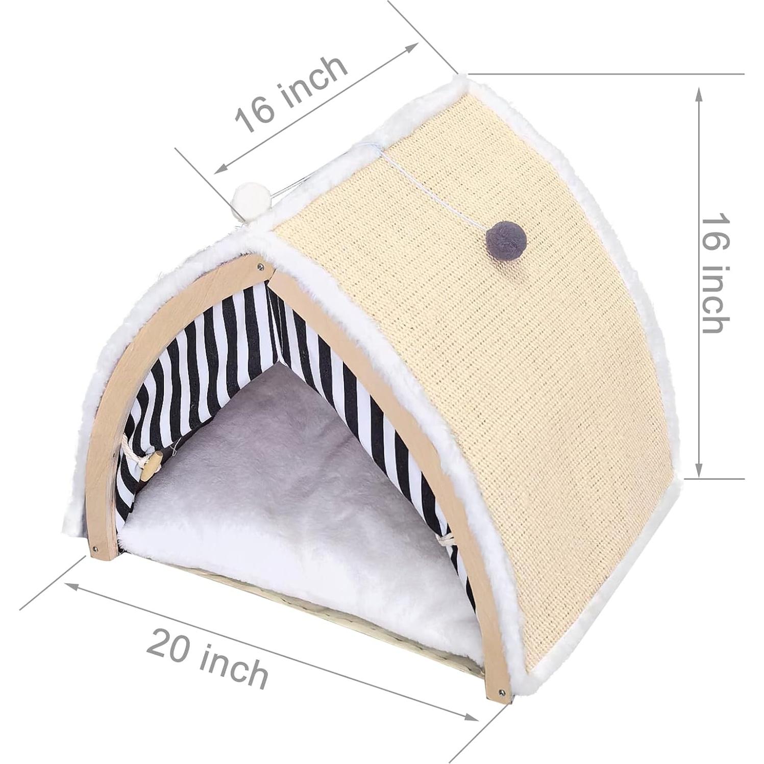 Casa Rascadora para Gatos MZP003-1 Amarillo Claro 50.8x40.6 cm