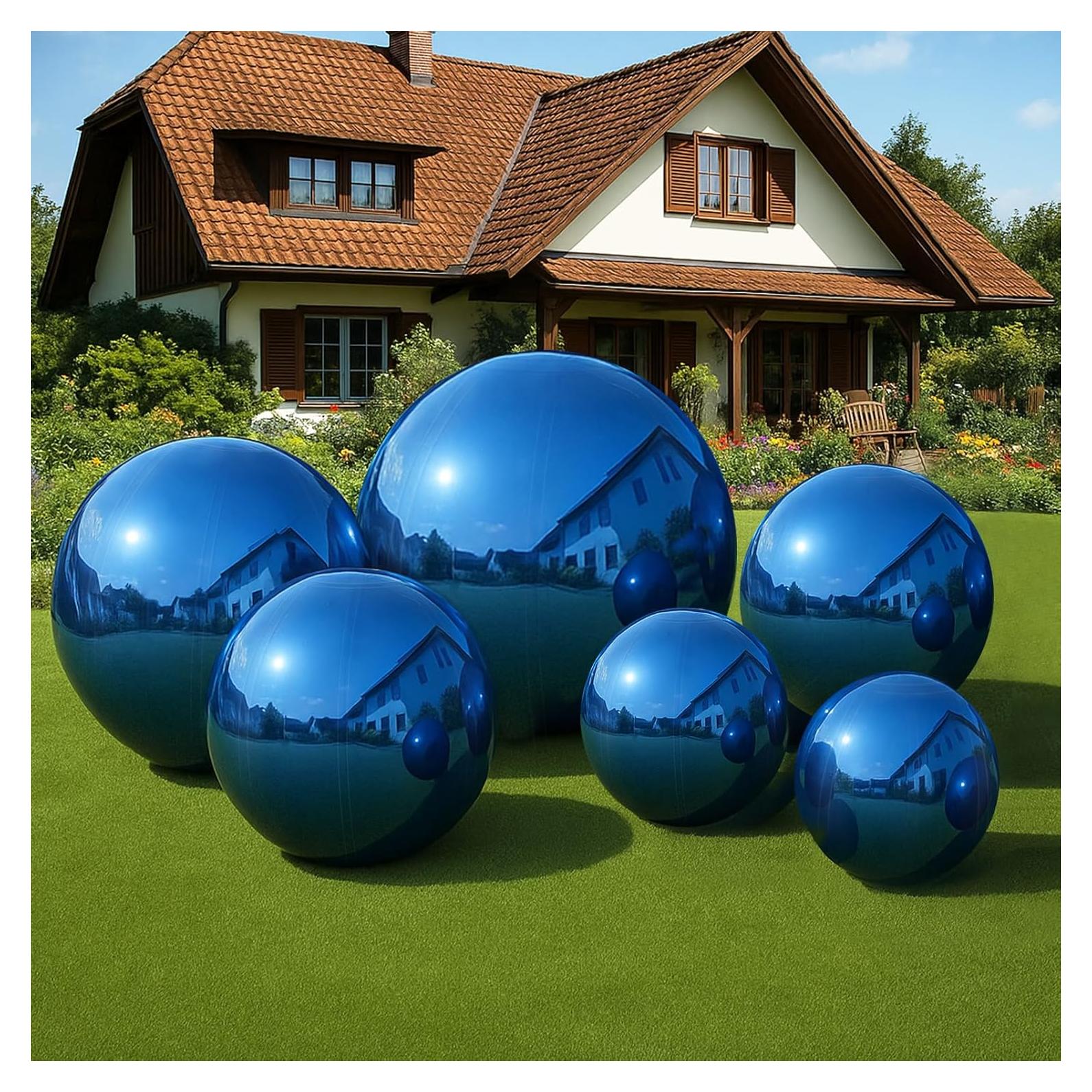 Conjunto de 6 Bolas de Espejo Inflables VEBESYET con Bomba Eléctrica