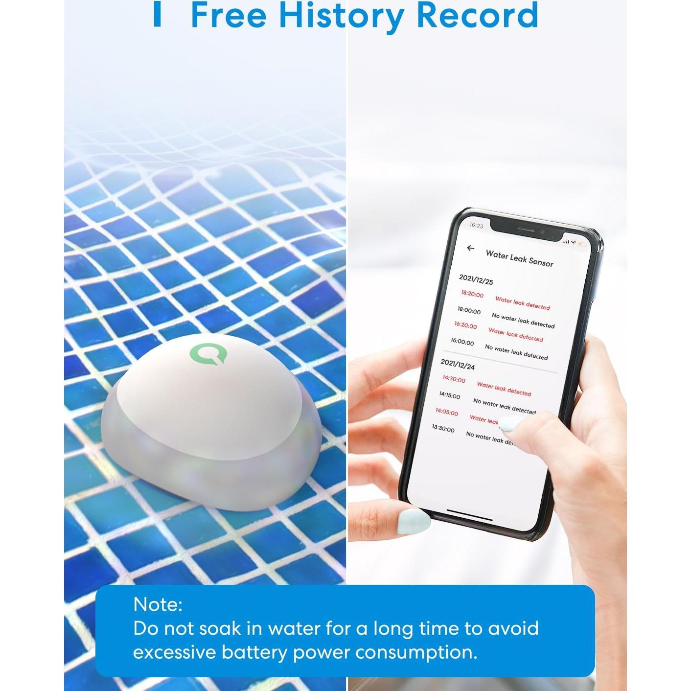 Kit de 3 Sensores de Agua Meross con Hub, IP67, Alarma