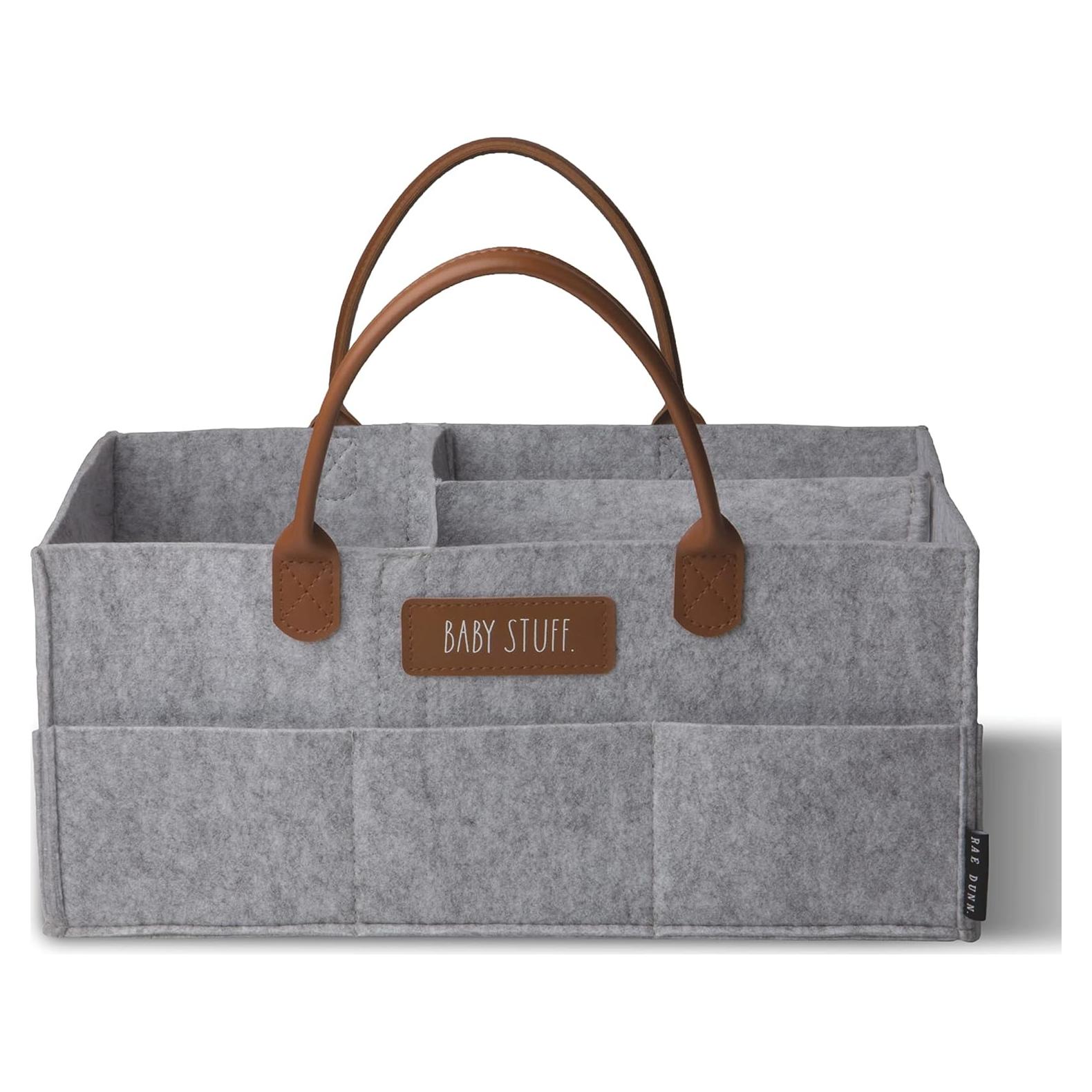 Caddy Organizador de Pañales Rae Dunn Grande Fieltro Gris